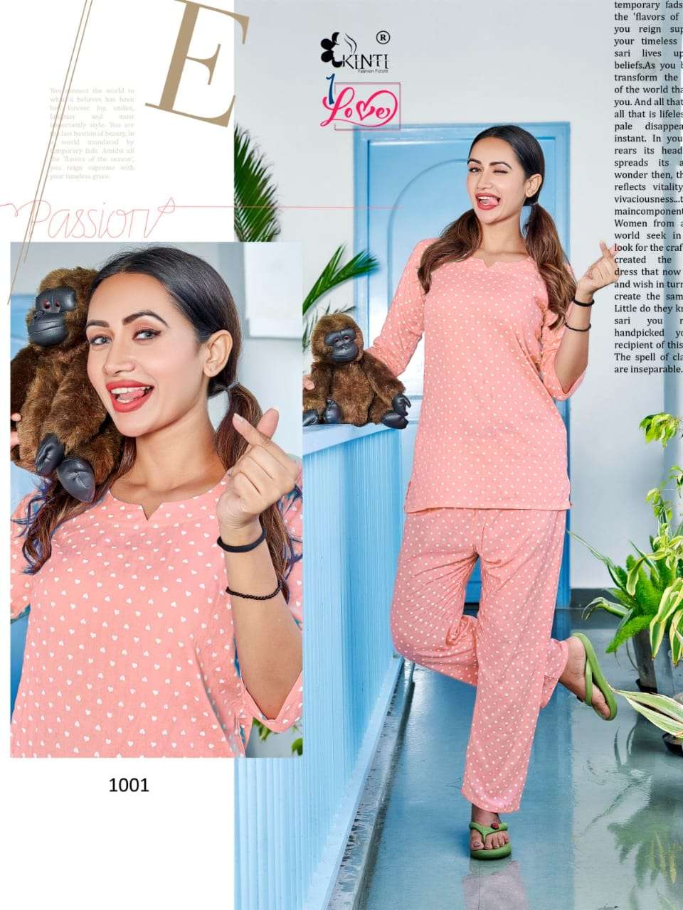 Kinti 1 Love Rayon Printed Night Suits Wholesale catalog