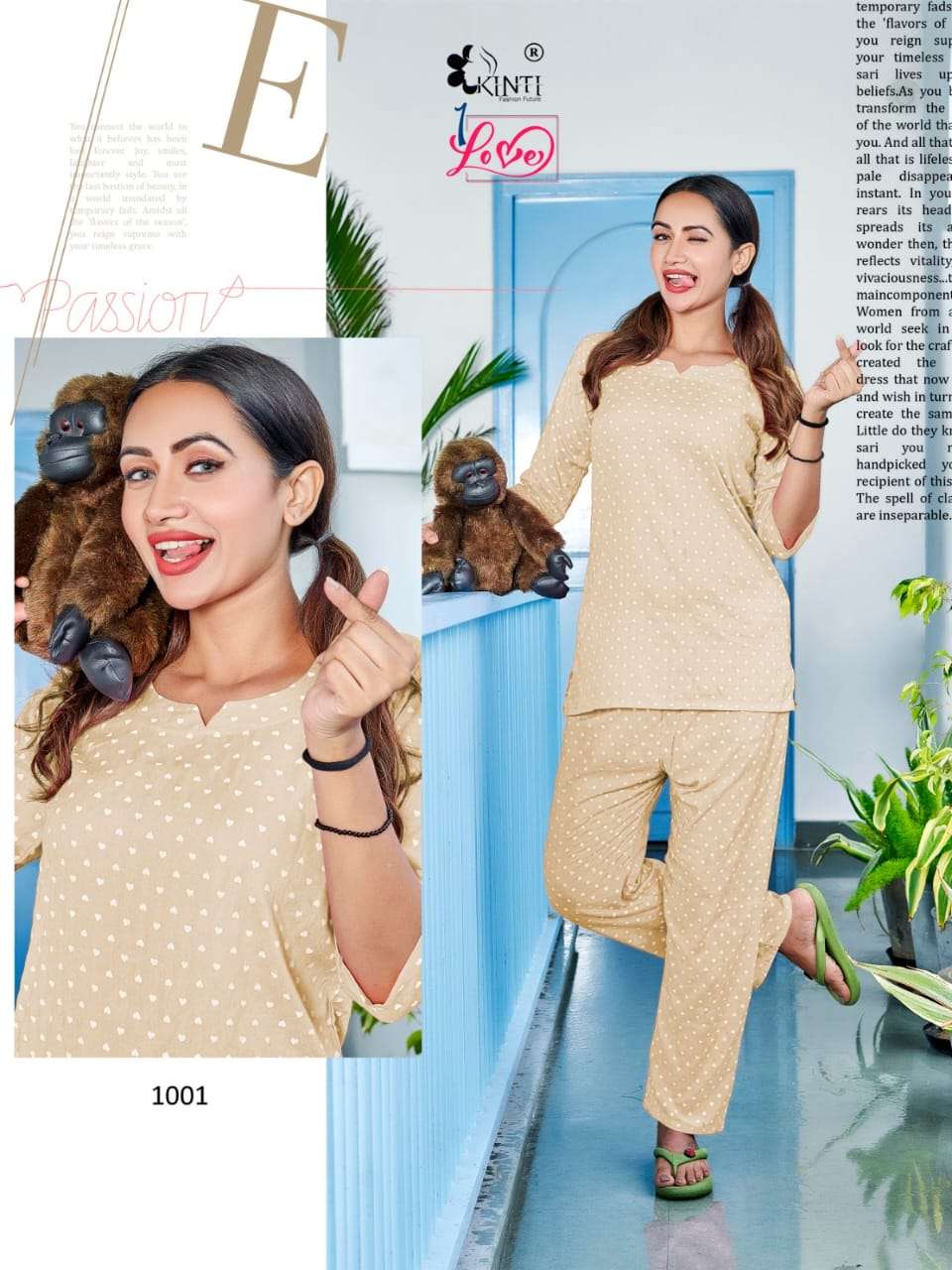 Kinti 1 Love Rayon Printed Night Suits Wholesale catalog