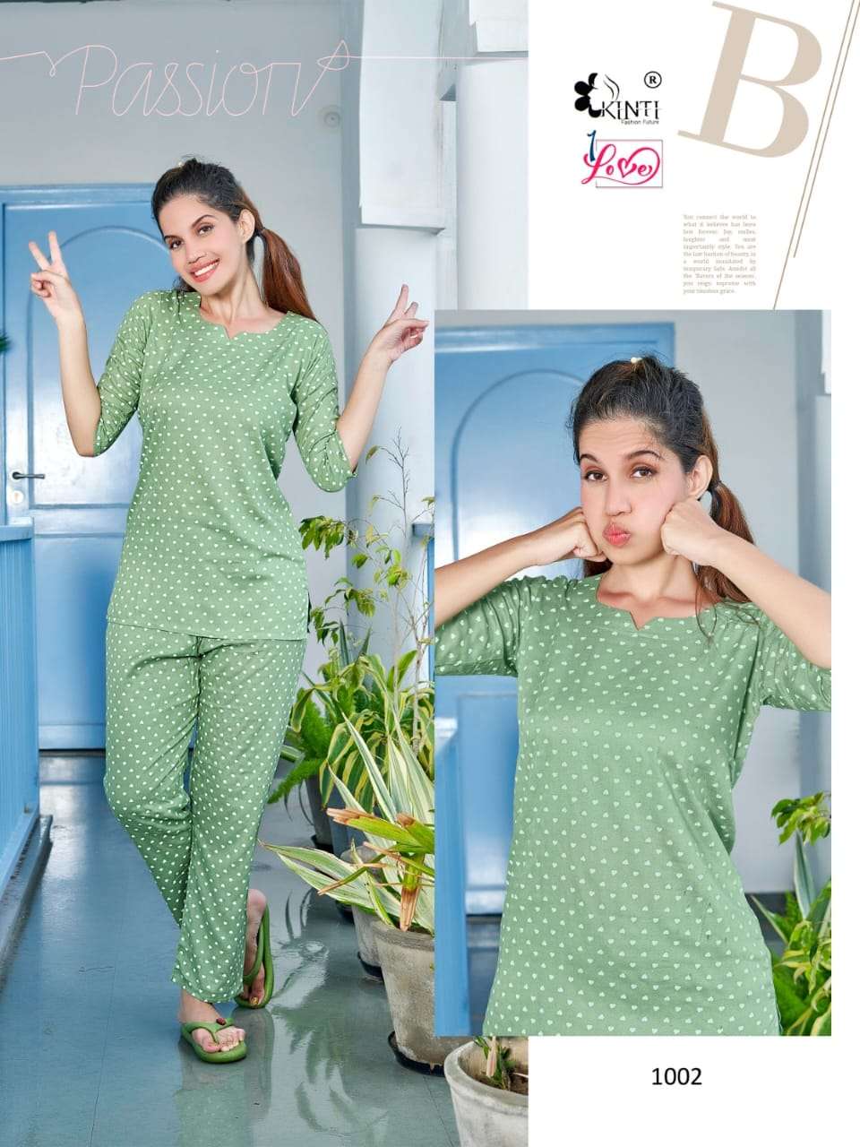 Kinti 1 Love Rayon Printed Night Suits Wholesale catalog