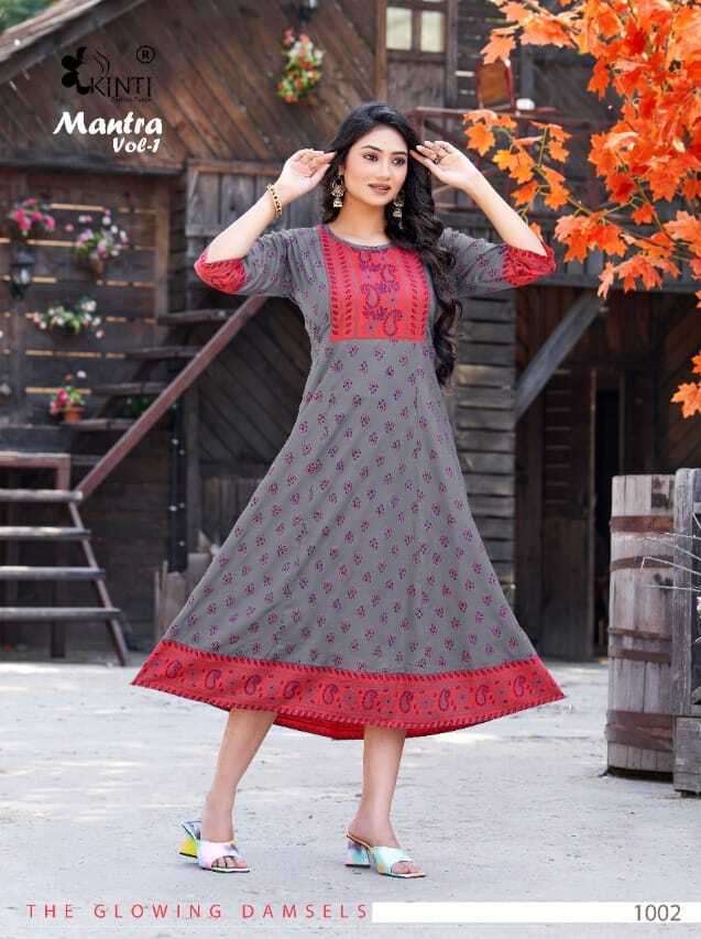 Kinti Mantra Vol 1 Heavy Rayon Printed Kurti Wholesale catalog