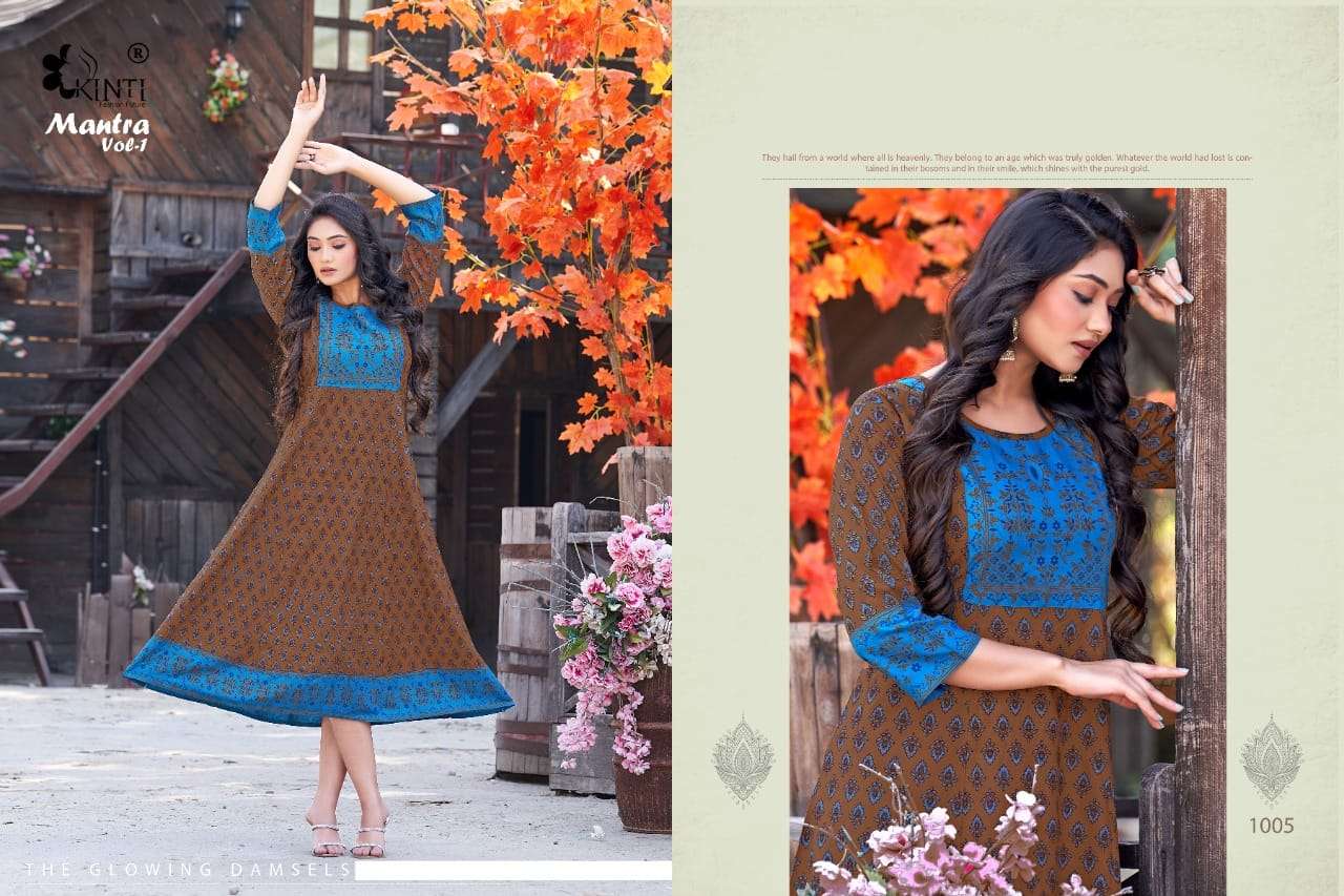 Kinti Mantra Vol 1 Heavy Rayon Printed Kurti Wholesale catalog