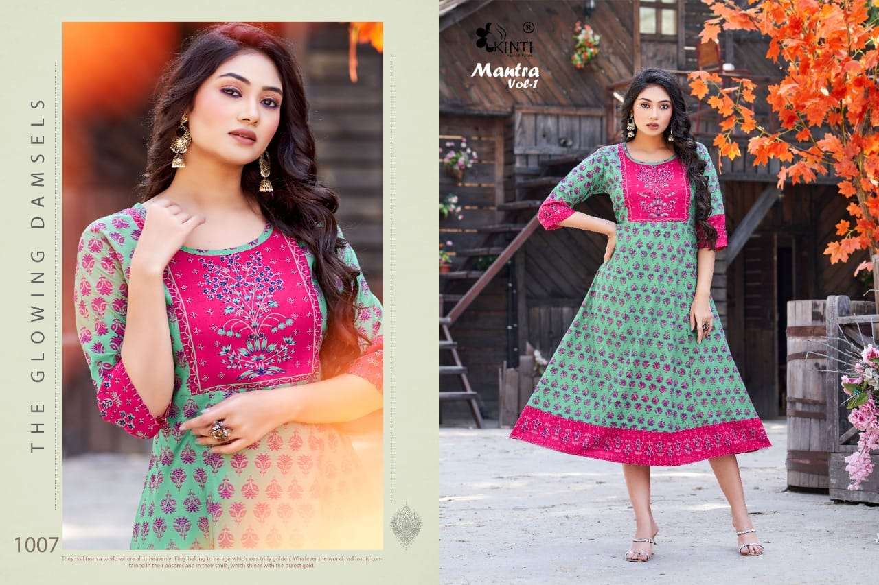 Kinti Mantra Vol 1 Heavy Rayon Printed Kurti Wholesale catalog