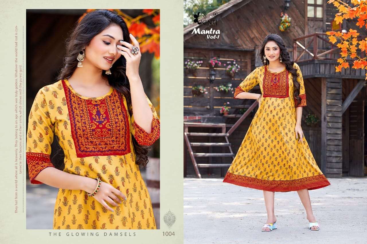 Kinti Mantra Vol 1 Heavy Rayon Printed Kurti Wholesale catalog