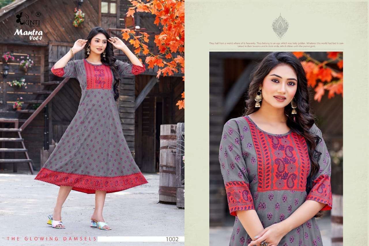 Kinti Mantra Vol 1 Heavy Rayon Printed Kurti Wholesale catalog
