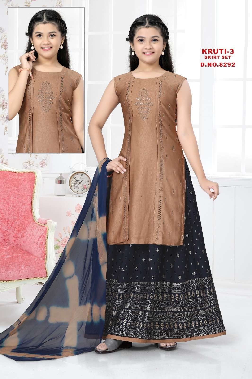 Kurti with on sale skirt party wear
