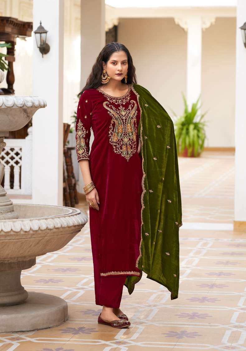 Levisha Shehnaz Premium Velvet Dress Material Wholesale catalog