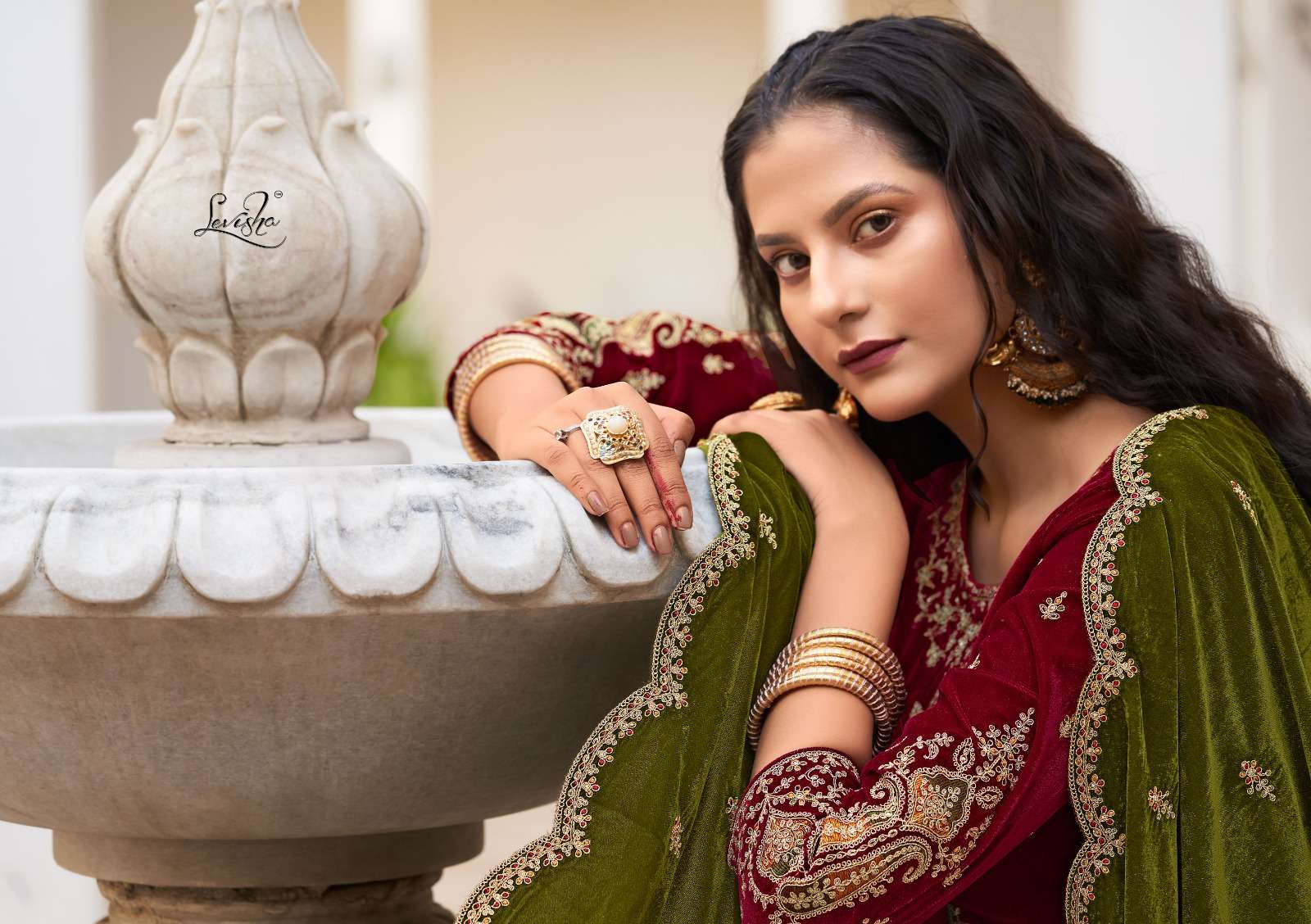 Levisha Shehnaz Premium Velvet Dress Material Wholesale catalog