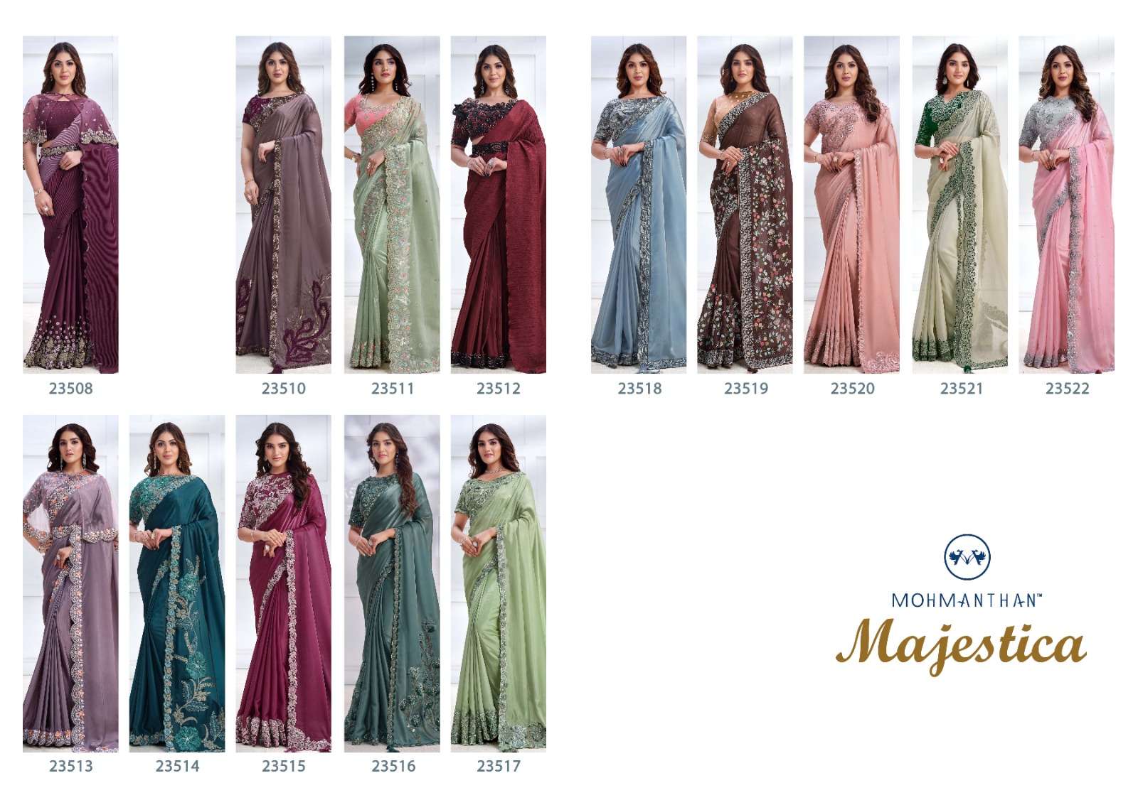 Mahotsav Mohmanthan Majestica Crepe Satin Silk Saree Wholesale catalog