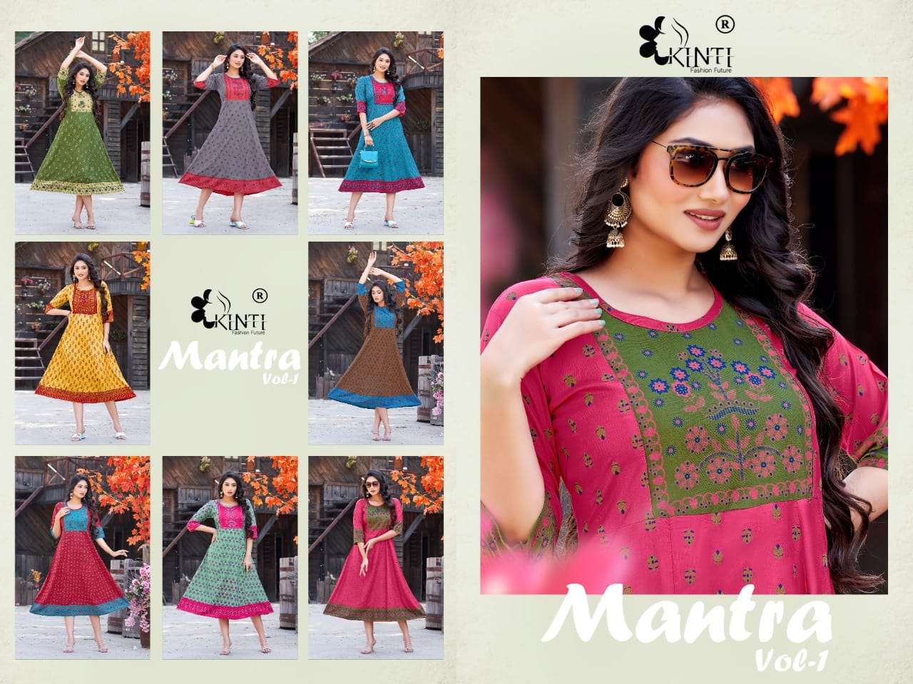 Mantra By Kinti Heavy RAYON  Print Kurti Wholesale catalog
