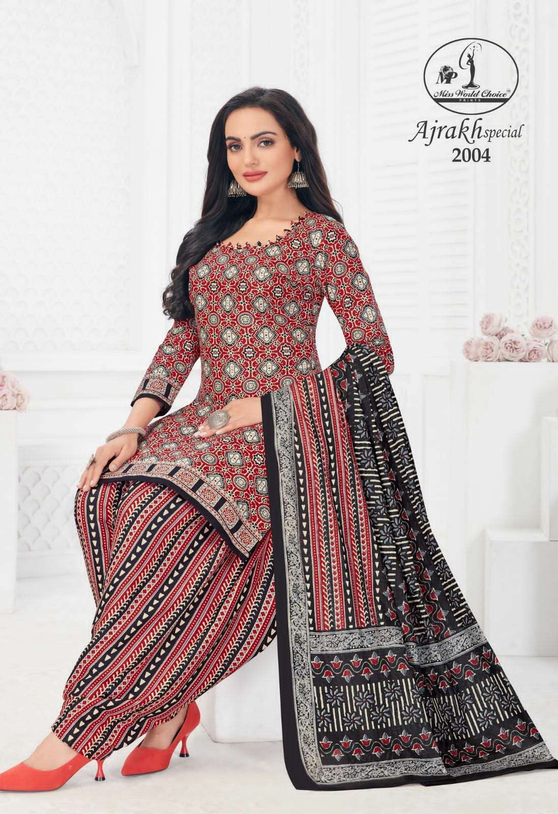 Miss World Ajrakh Vol 2 Designer Cotton Dress Material Wholesale catalog
