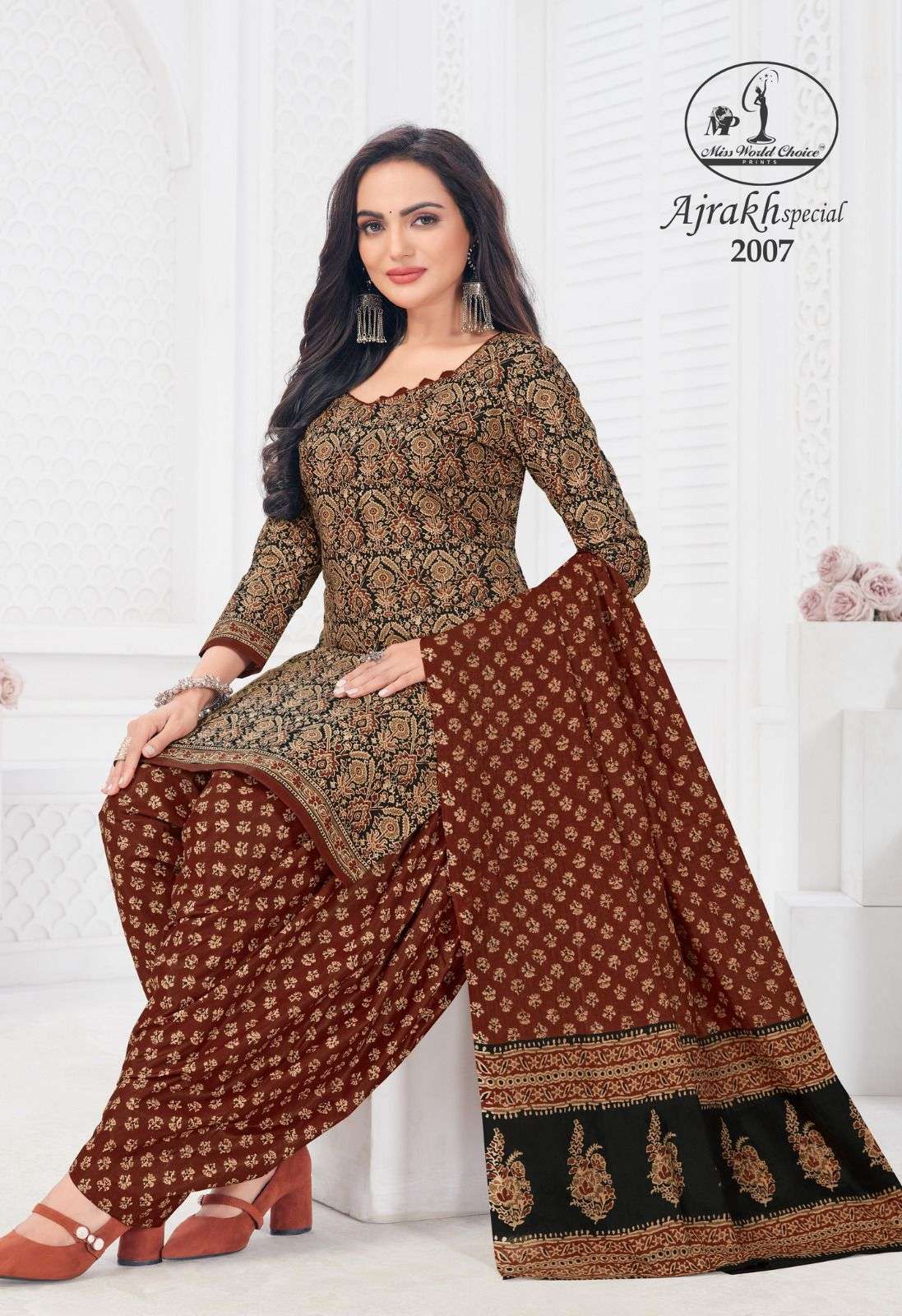 Miss World Ajrakh Vol 2 Designer Cotton Dress Material Wholesale catalog