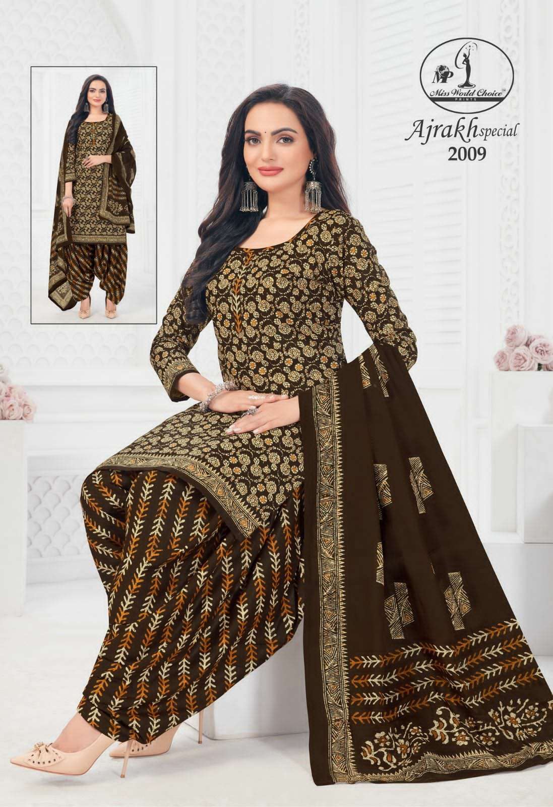 Miss World Ajrakh Vol 2 Designer Cotton Dress Material Wholesale catalog