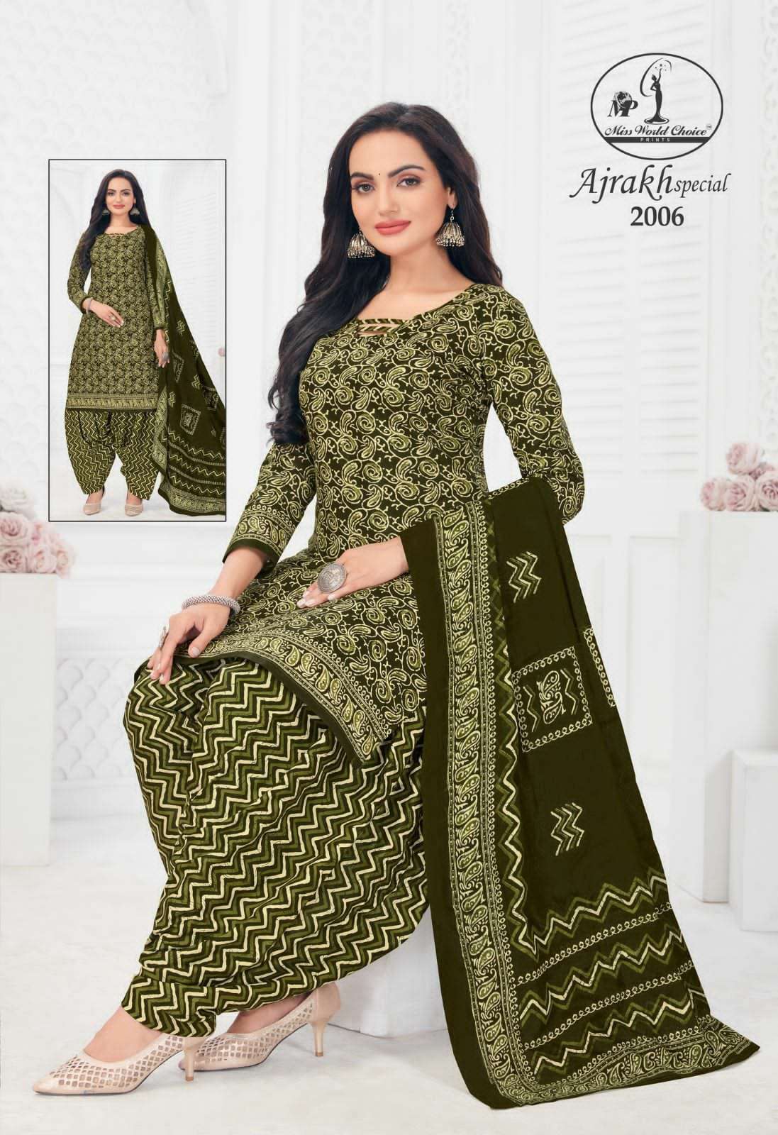Miss World Ajrakh Vol 2 Designer Cotton Dress Material Wholesale catalog