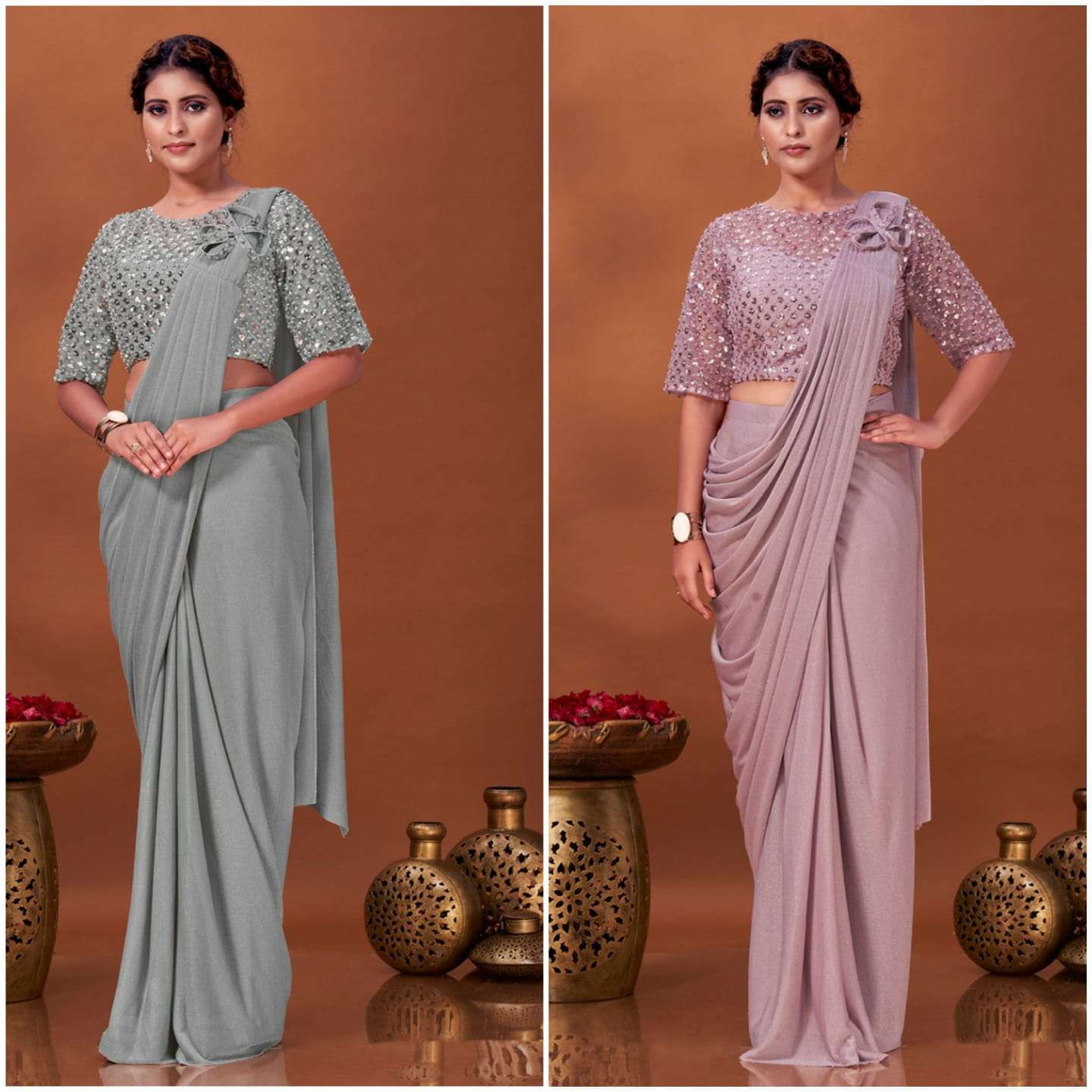 Misty 5891 Ready To Wear Saree Embroidery Work Saree Wholesale catalog