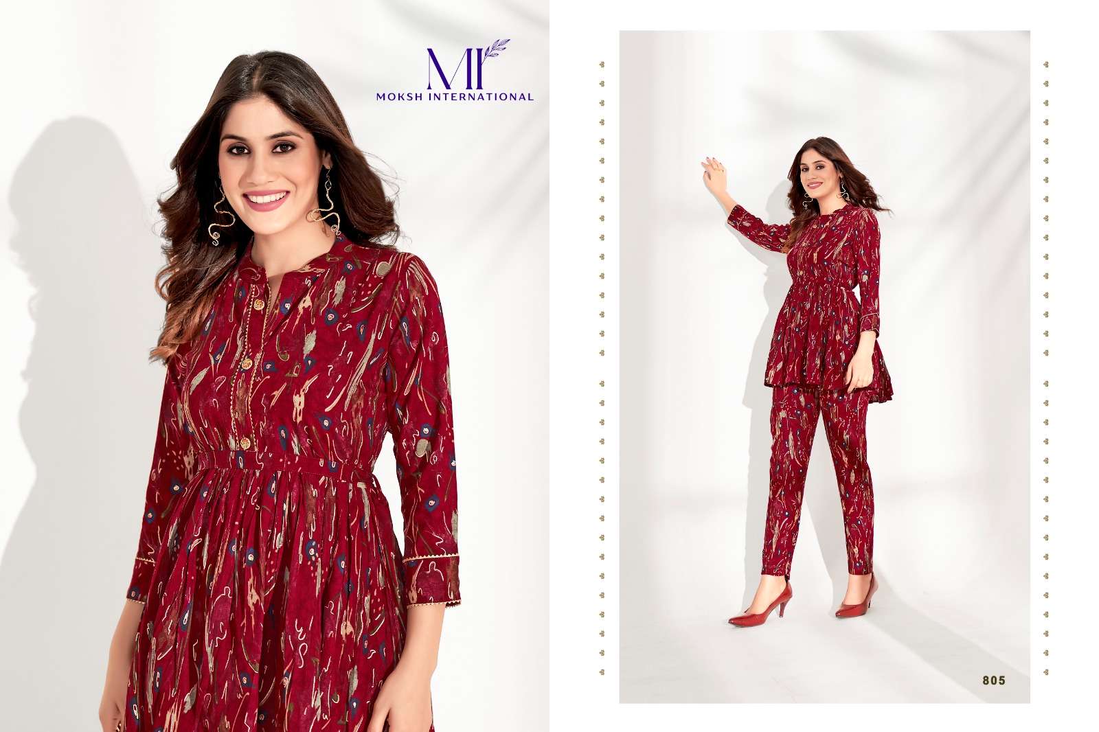 Moksh International Co-ord Set Milky Vol-1 Kurti Wholesale catalog