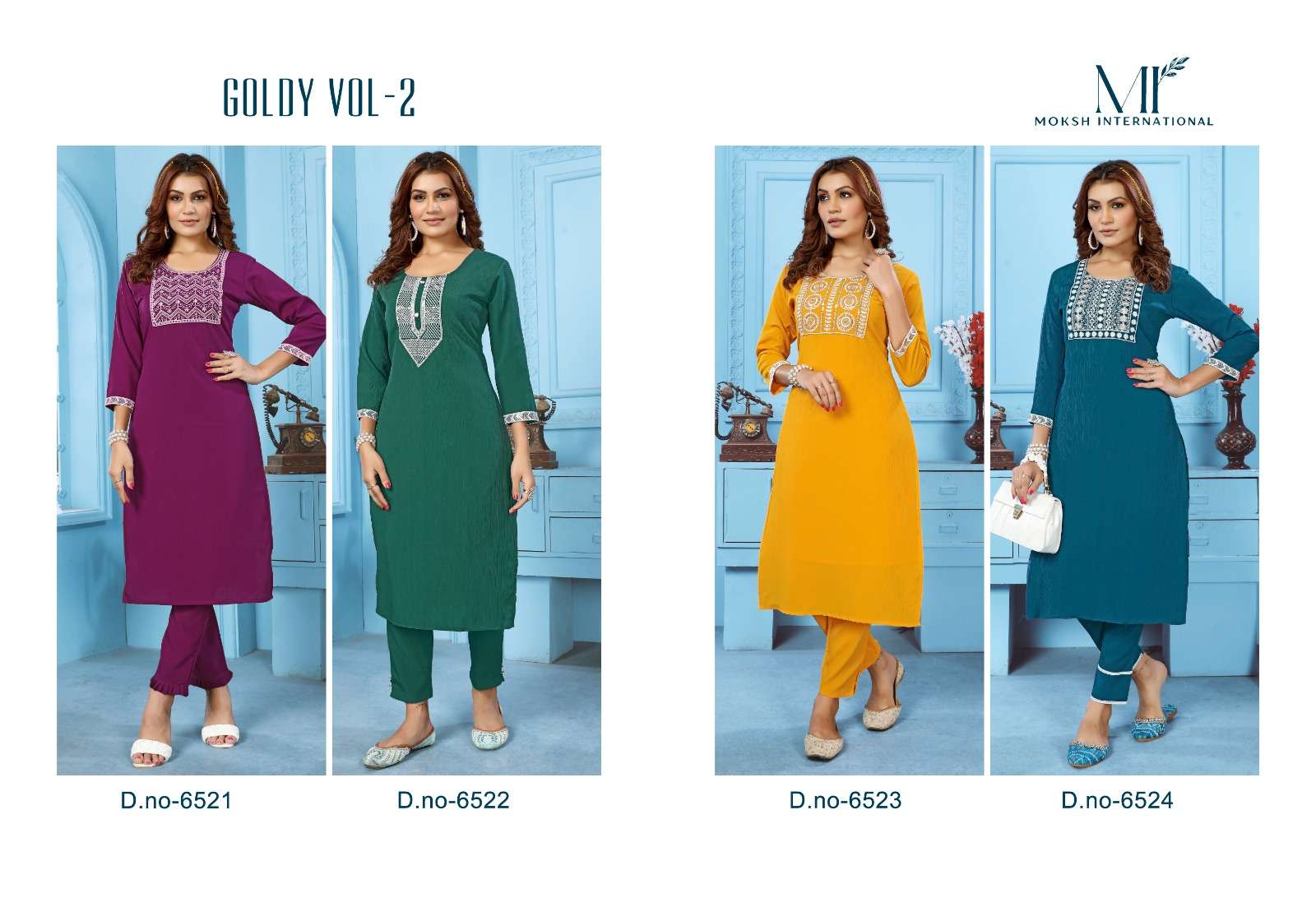 Moksh International Goldy vol 2 Kurti Wholesale catalog