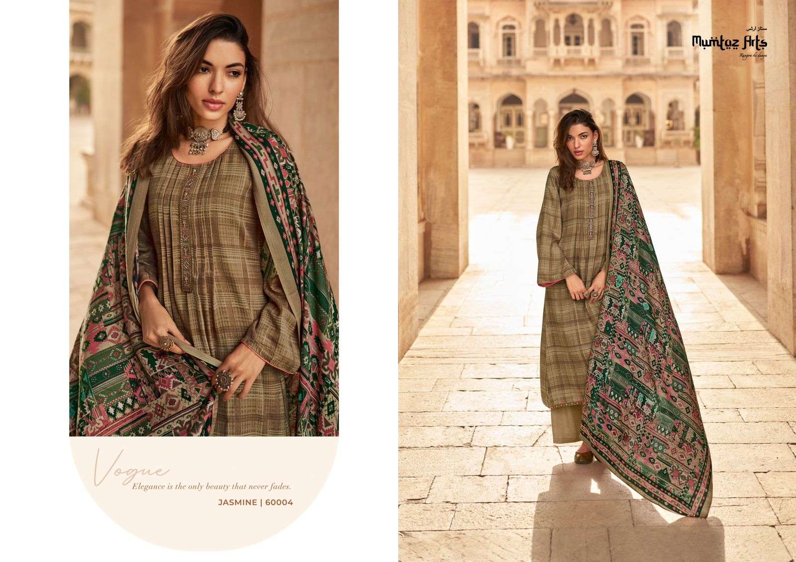 Mumtaz Jasmine Vol 2 Pashmina Embroidery Dress Material Wholesale catalog
