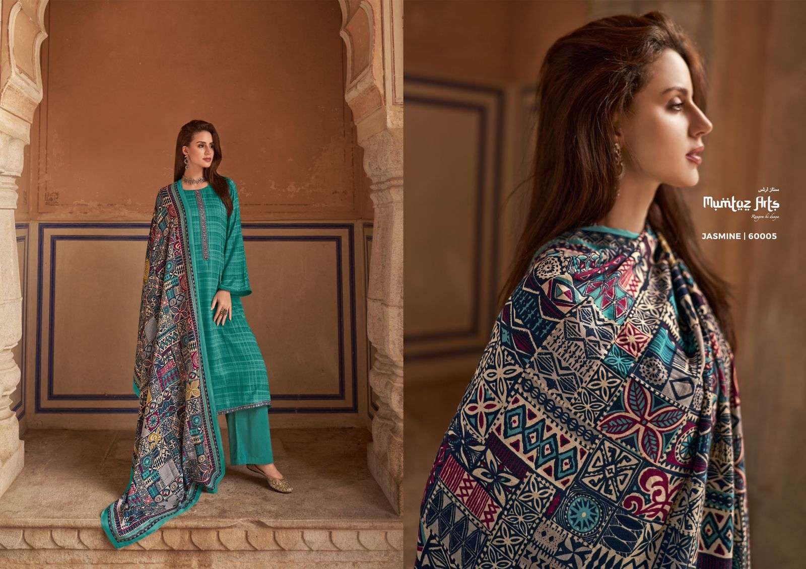 Mumtaz Jasmine Vol 2 Pashmina Embroidery Dress Material Wholesale catalog