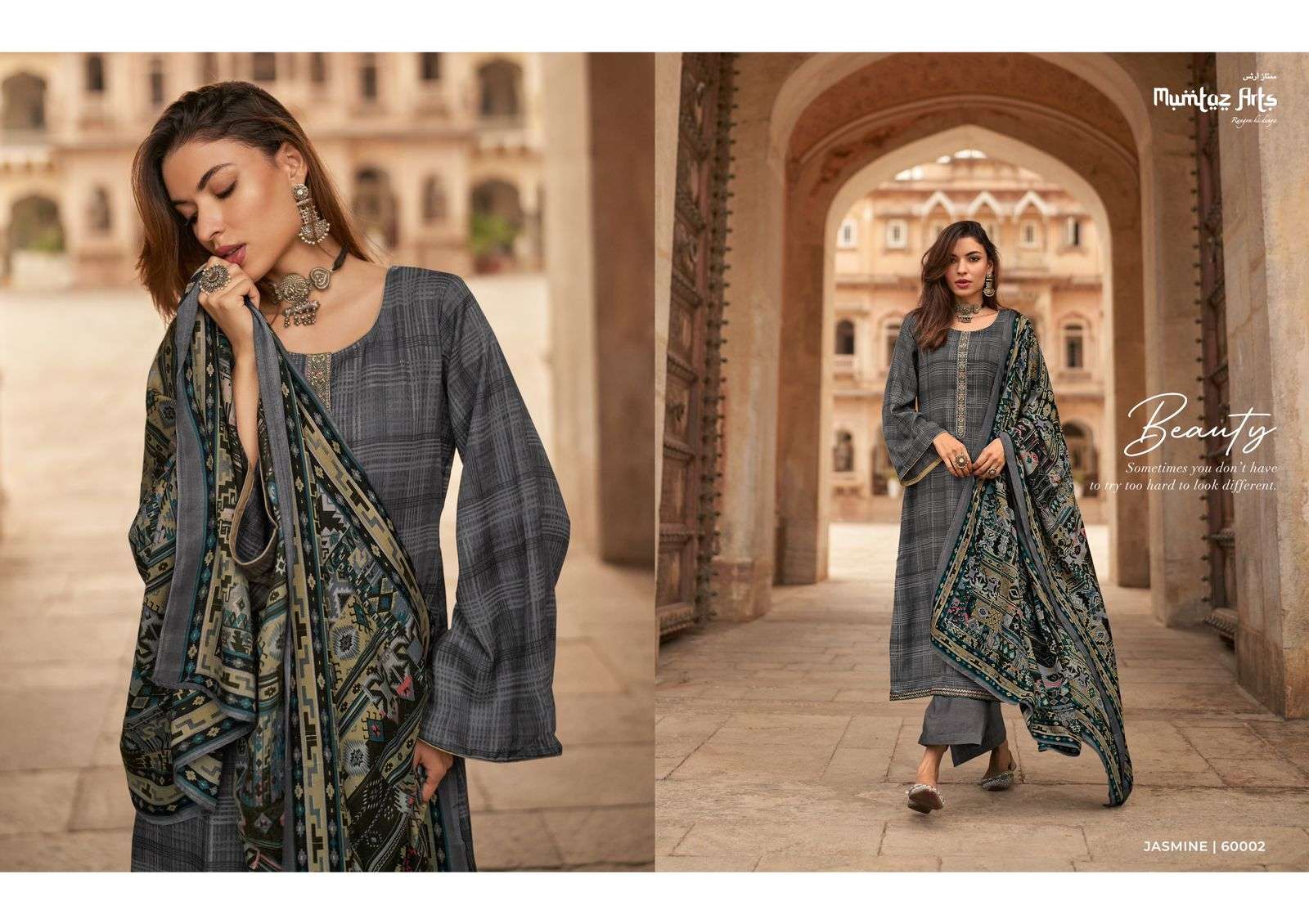 Mumtaz Jasmine Vol 2 Pashmina Embroidery Dress Material Wholesale catalog