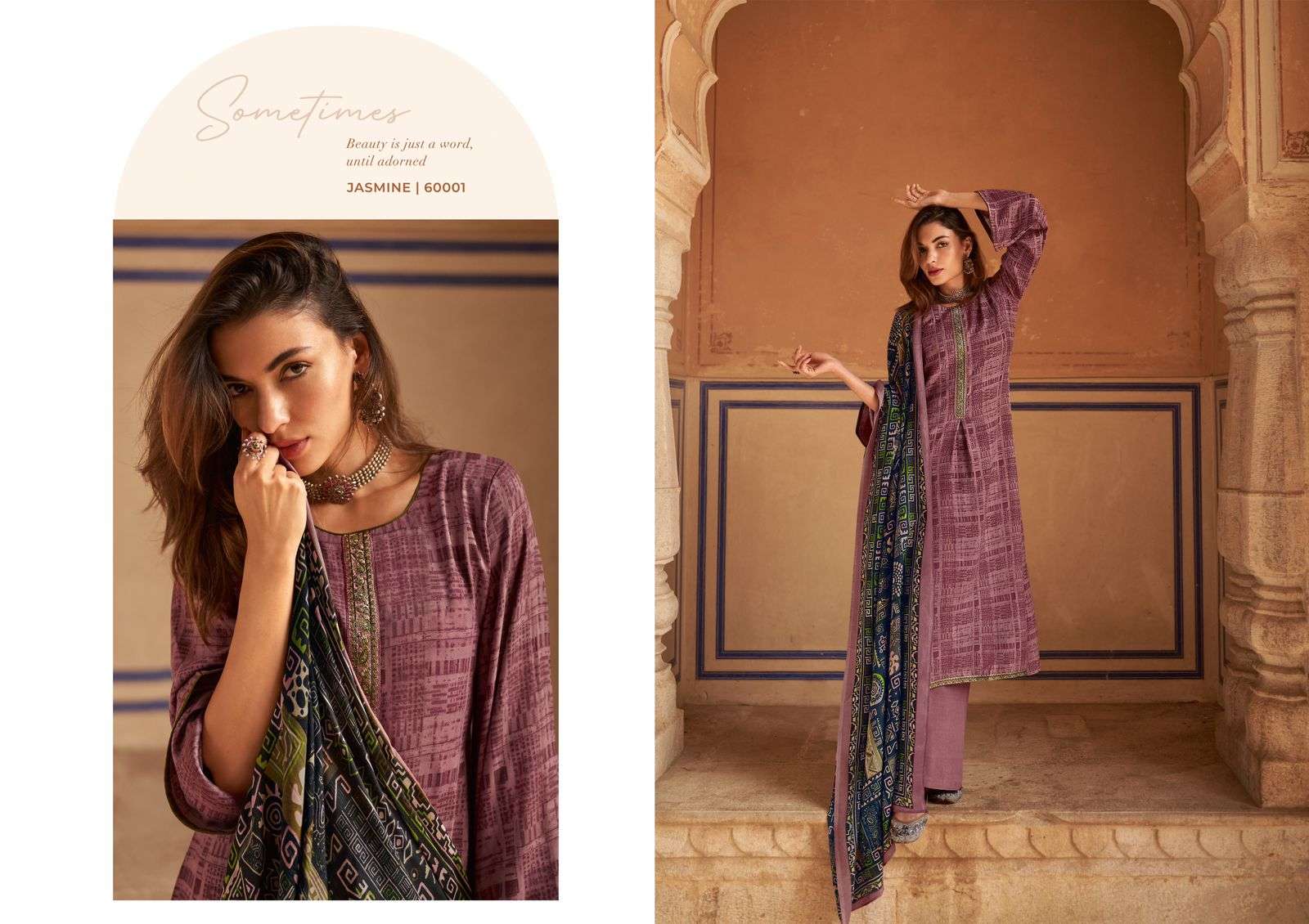 Mumtaz Jasmine Vol 2 Pashmina Embroidery Dress Material Wholesale catalog