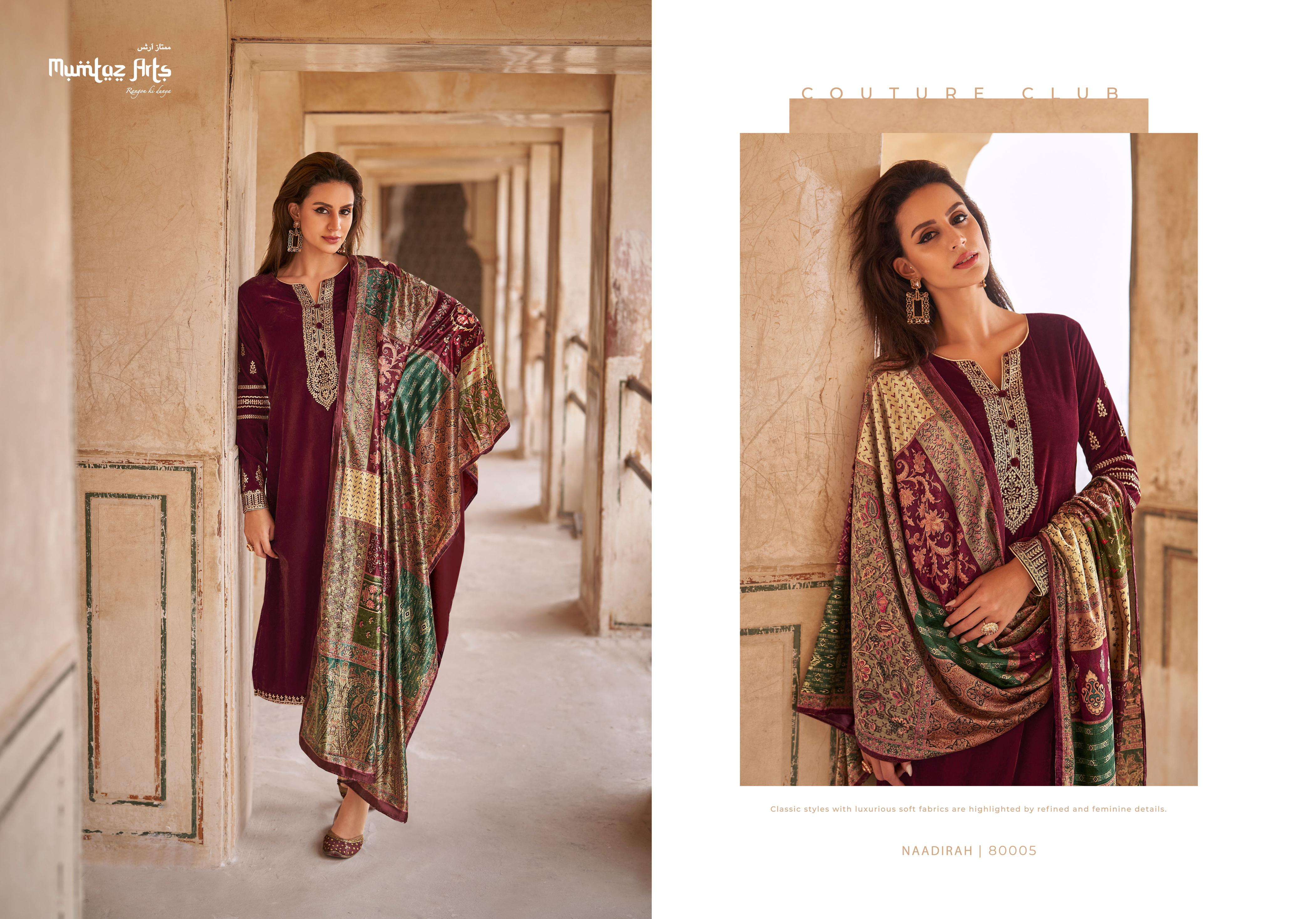 Mumtaz Naadirah Exclusive Velvet Salwar Kameez Wholesale catalog