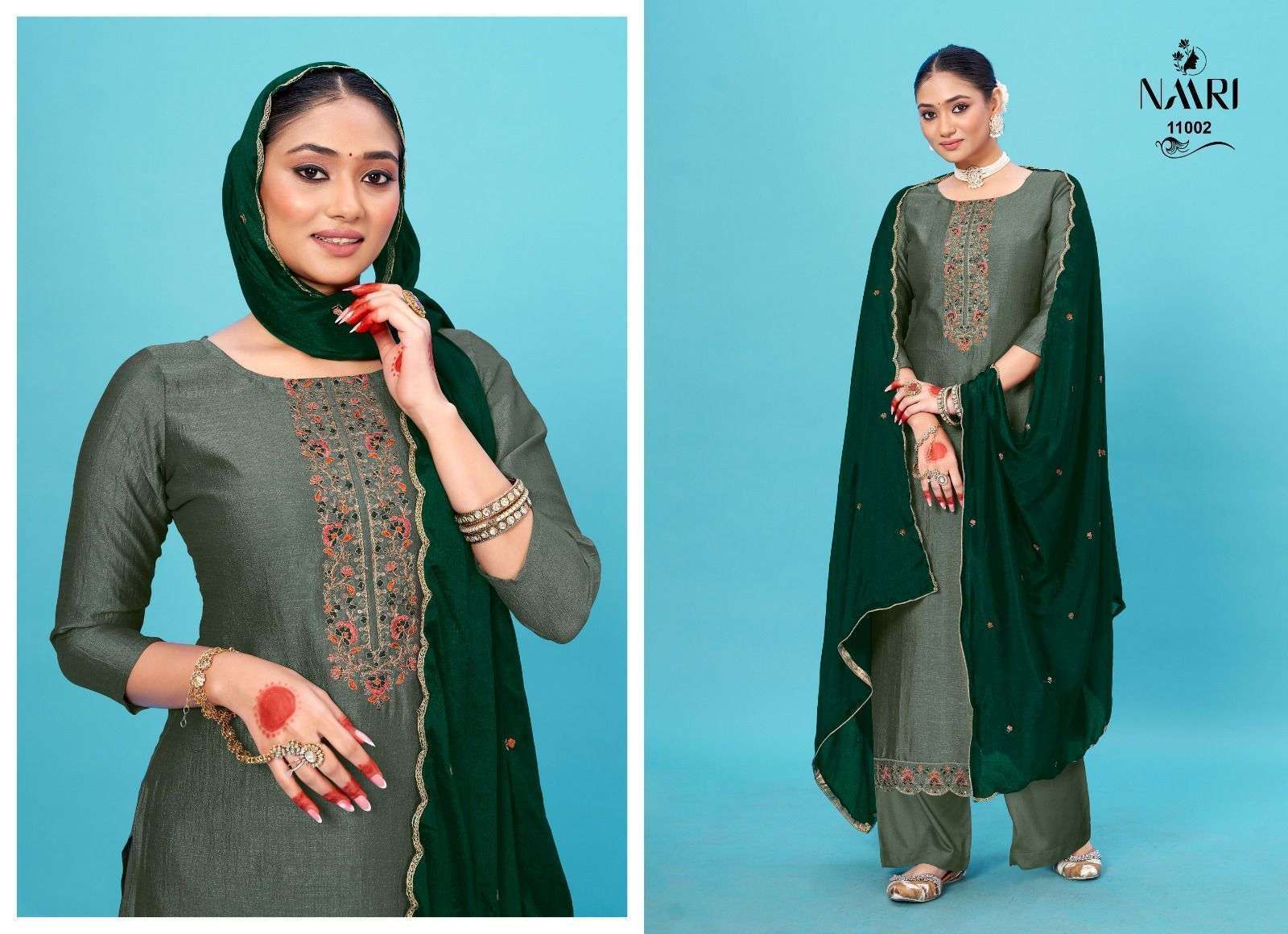 Naari Ayushi Silk Designer Salwar Kameez Wholesale Catalog 