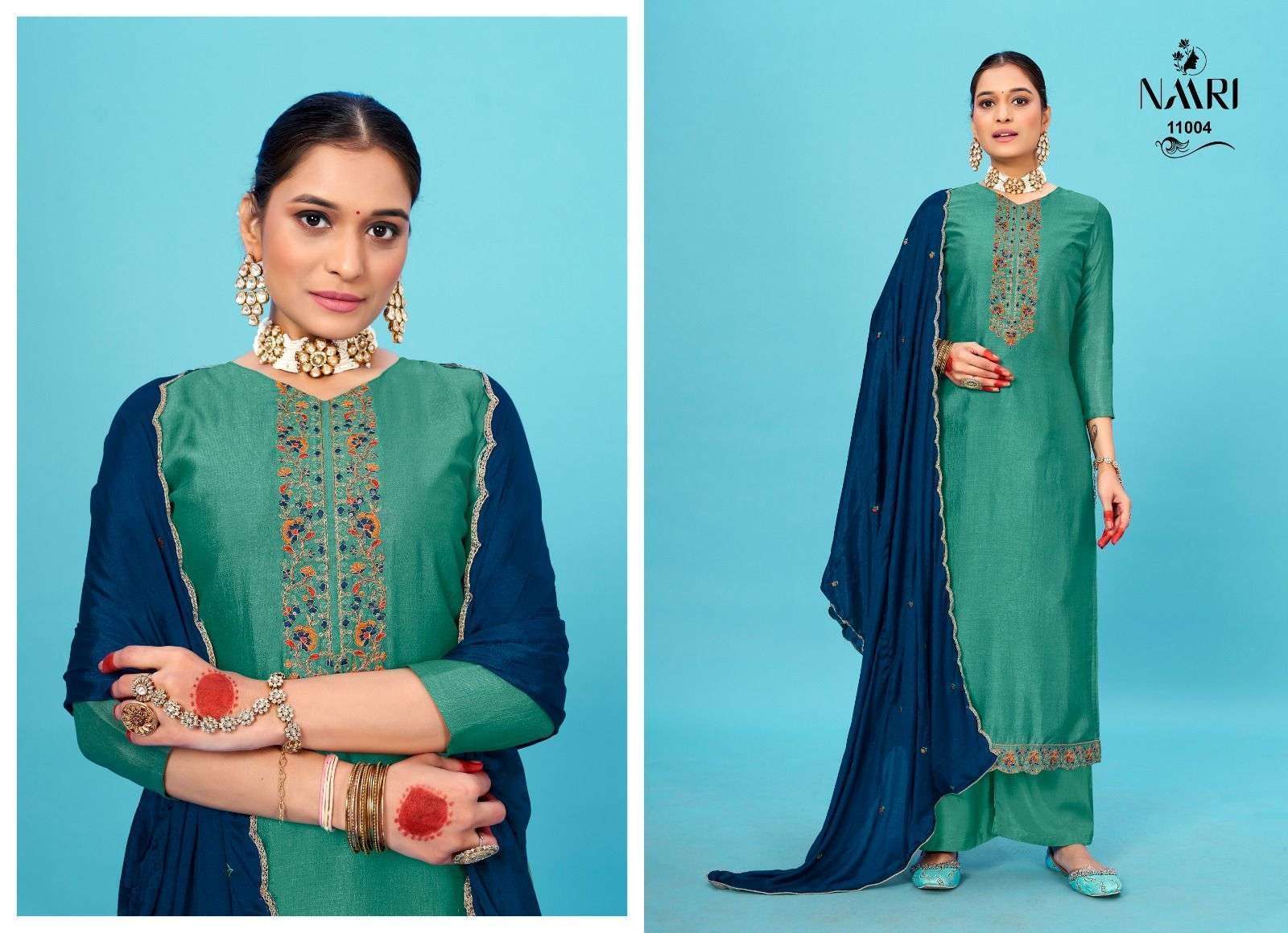 Naari Ayushi Silk Designer Salwar Kameez Wholesale Catalog 