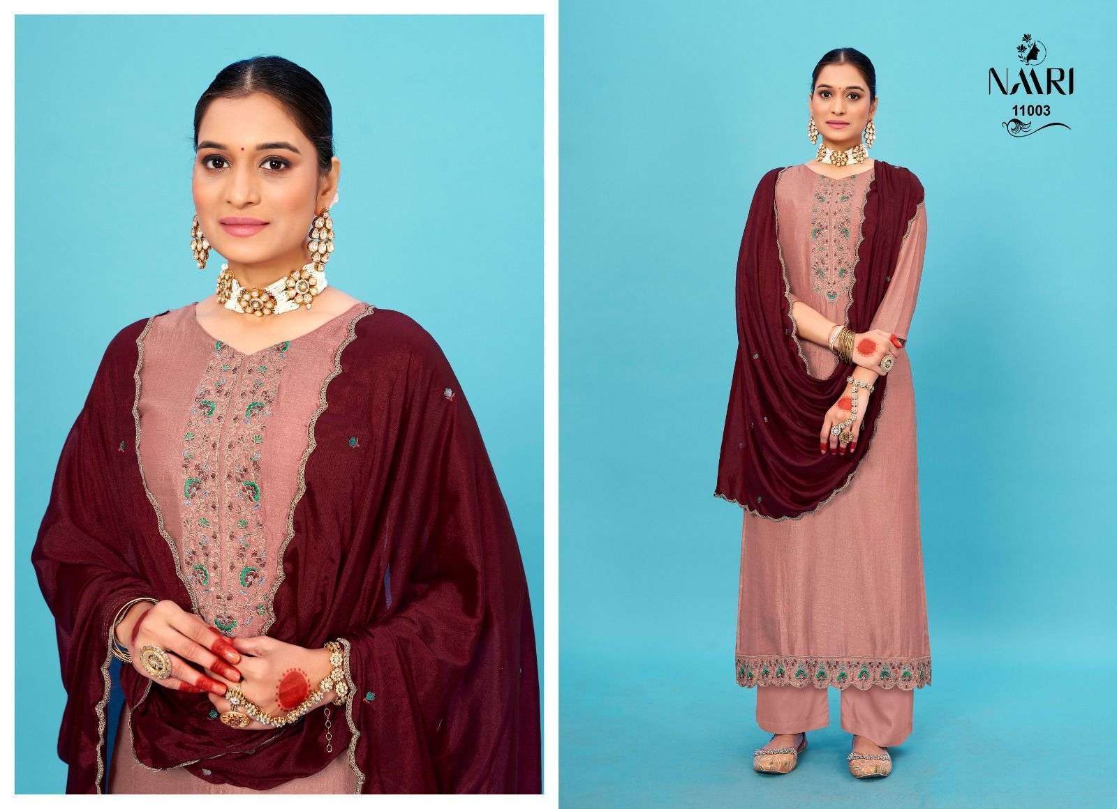 Naari Ayushi Silk Designer Salwar Kameez Wholesale Catalog 