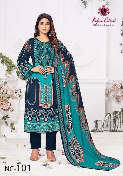 Nafisa Andaaz Karachi Cotton Dress Material Wholesale catalog