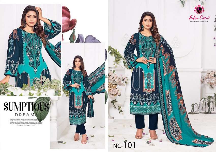 Nafisa Andaaz Karachi Cotton Dress Material Wholesale catalog