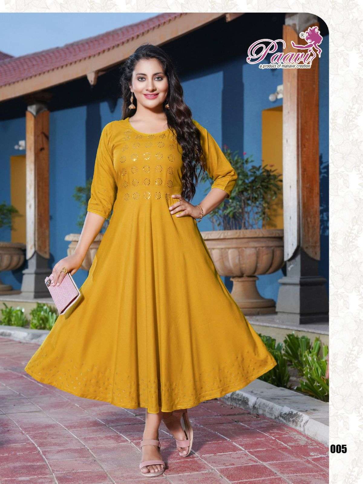 Paavi Kajal Plain Rayon Kurti Wholesale catalog