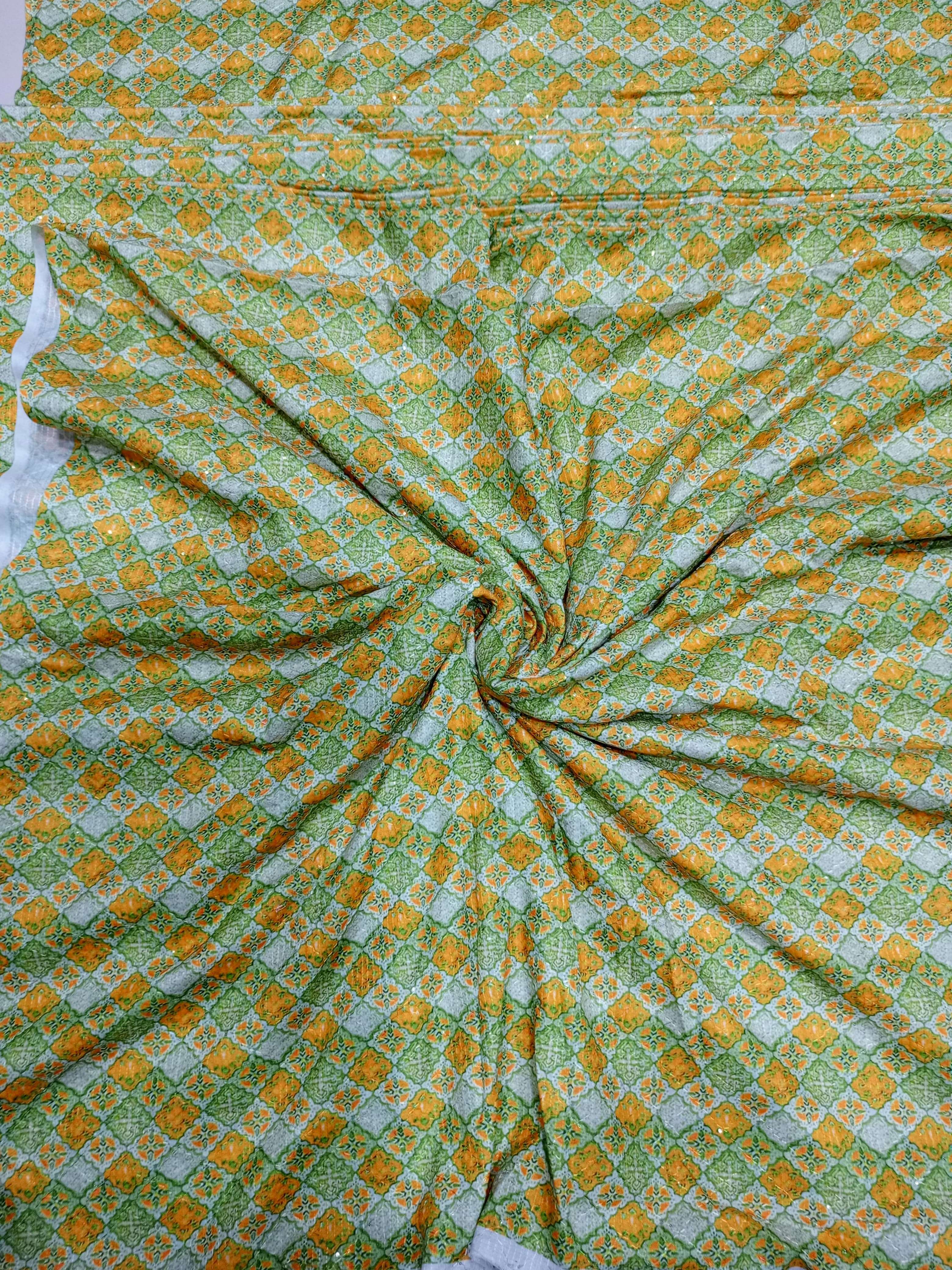 Parrot Green Digital 4 mtr Kurta Fabric