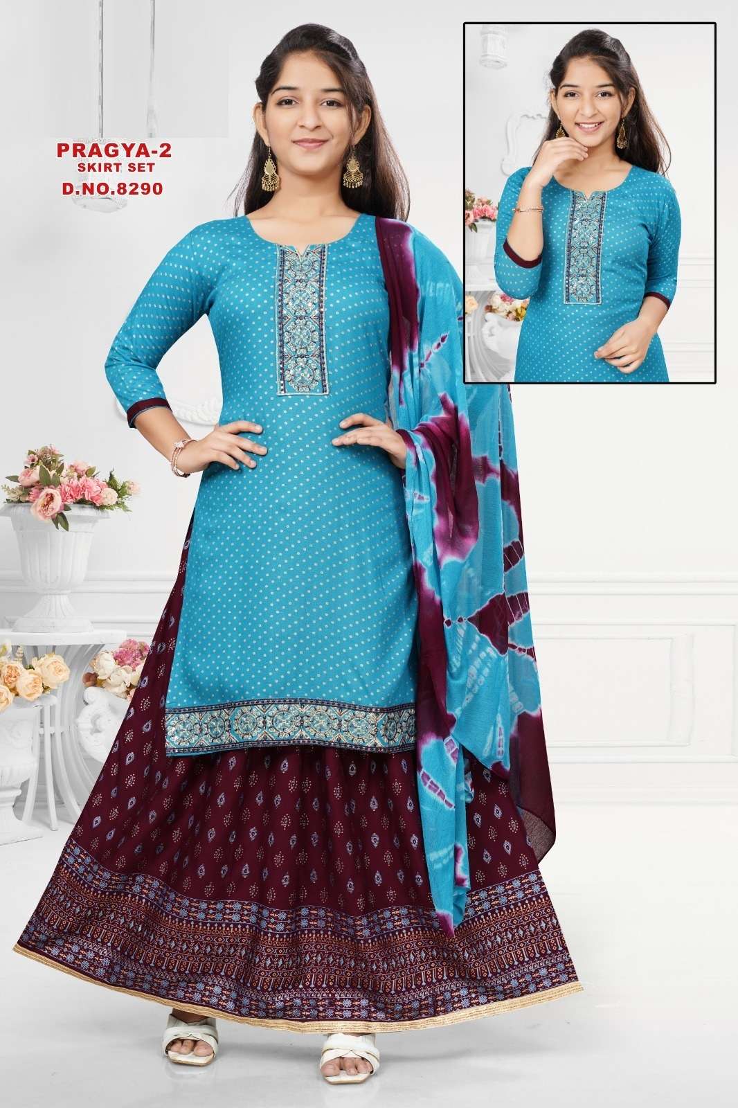 Pragya 2 Skirt Set With Dupatta Kurti Wholesale catalog