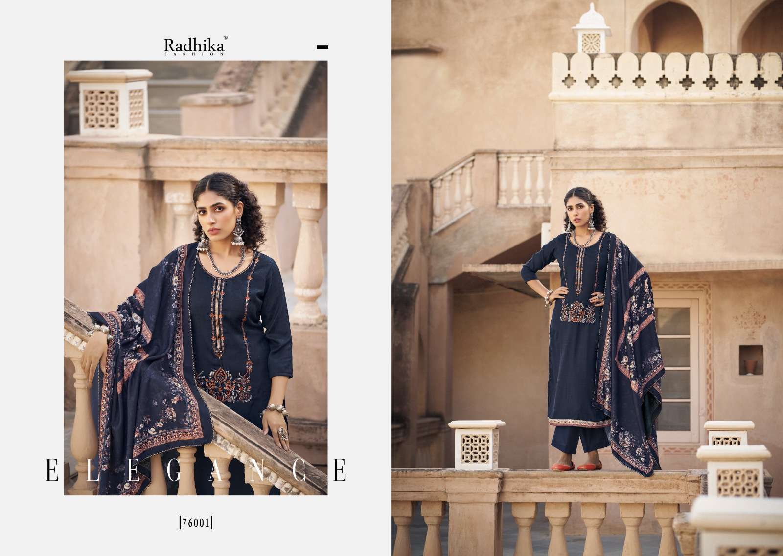 Radhika Sumyra Kashmira Shawal 2 Pashmina Dress Material Wholesale catalog