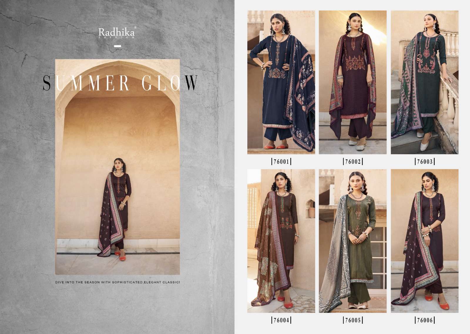 Radhika Sumyra Kashmira Shawal 2 Pashmina Dress Material Wholesale catalog