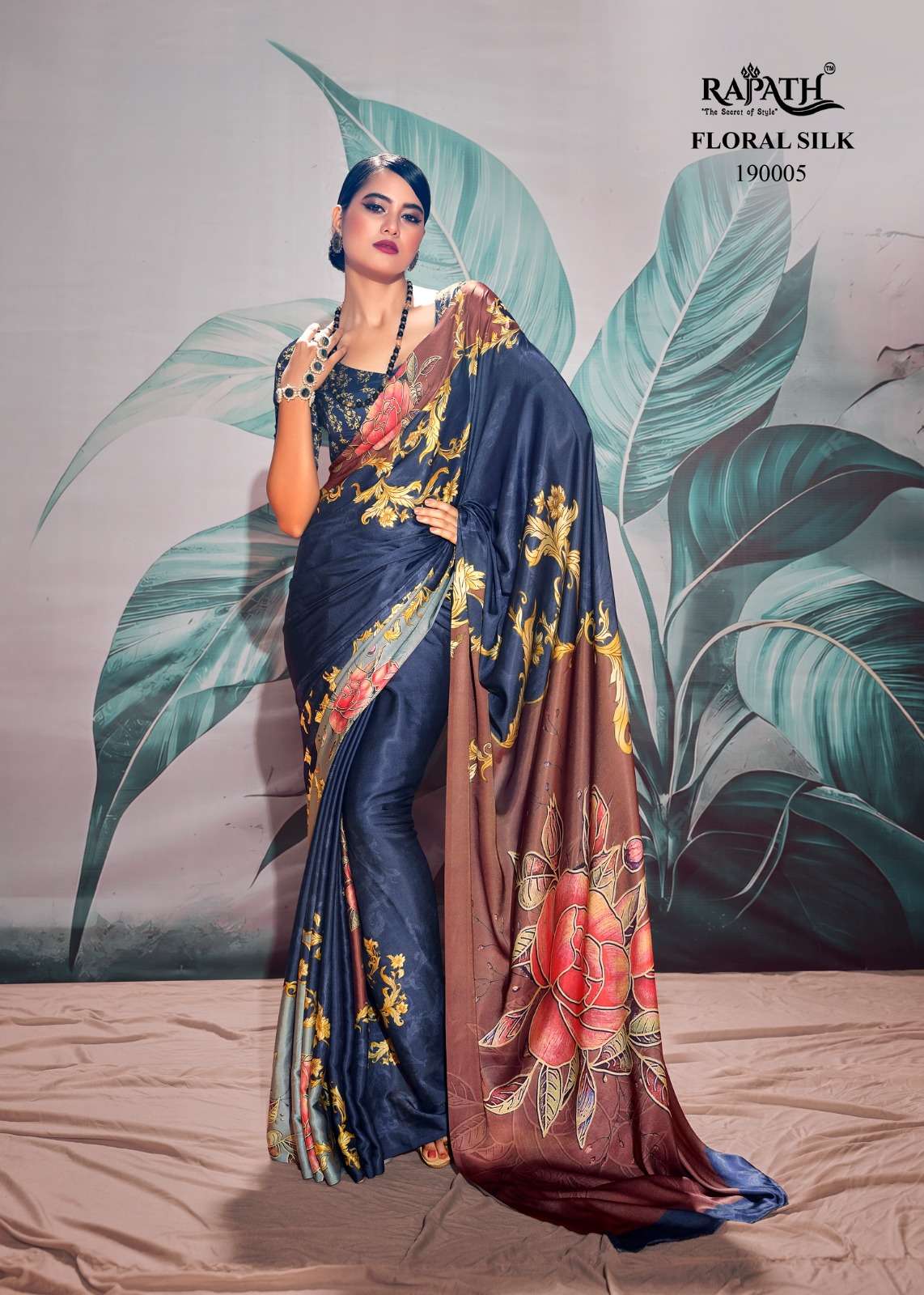 Rajpath Patang Floral Silk Festive Wear Weaving Saree Wholesale catalog
