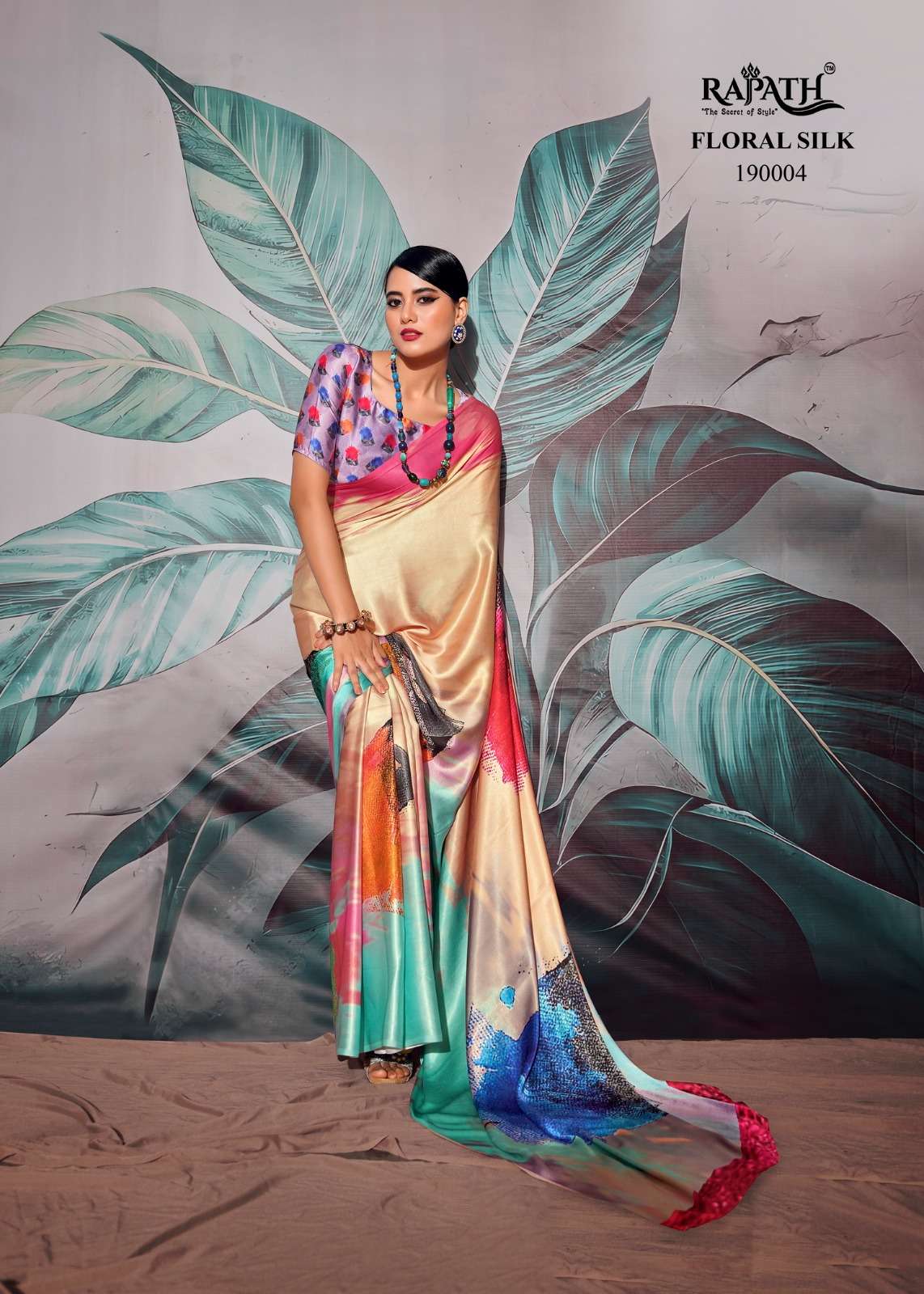 Rajpath Patang Floral Silk Festive Wear Weaving Saree Wholesale catalog