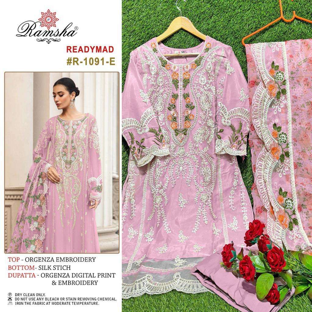 Ramsha R 1091 Nx Organza Ready Made Pakistani Suits Wholesale catalog