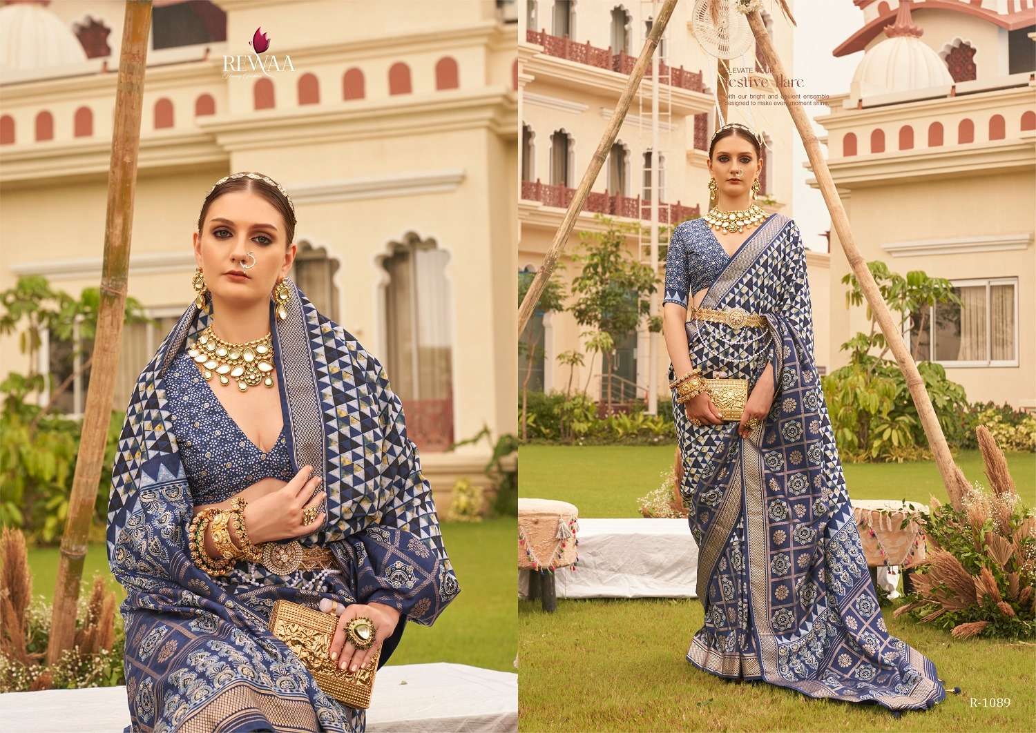 Rewaa Aaranya Silk Blend Designer Saree Wholesale catalog
