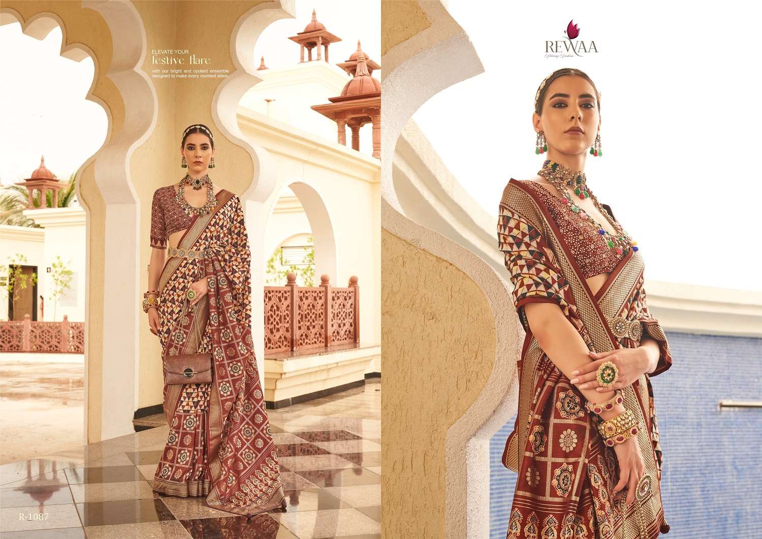 Rewaa Aaranya Silk Blend Designer Saree Wholesale catalog