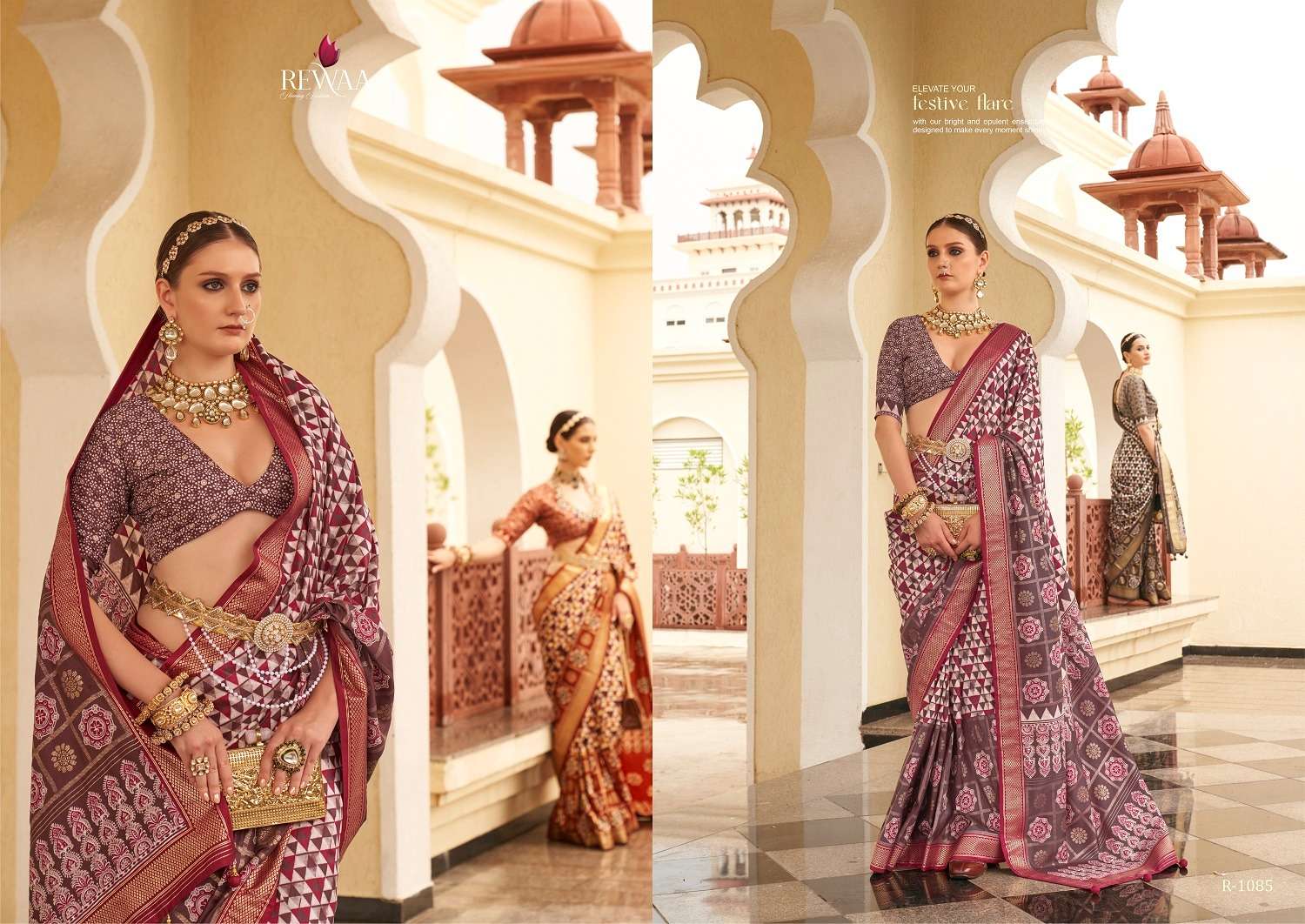 Rewaa Aaranya Silk Blend Designer Saree Wholesale catalog