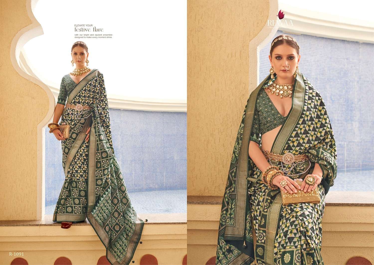 Rewaa Aaranya Silk Blend Designer Saree Wholesale catalog