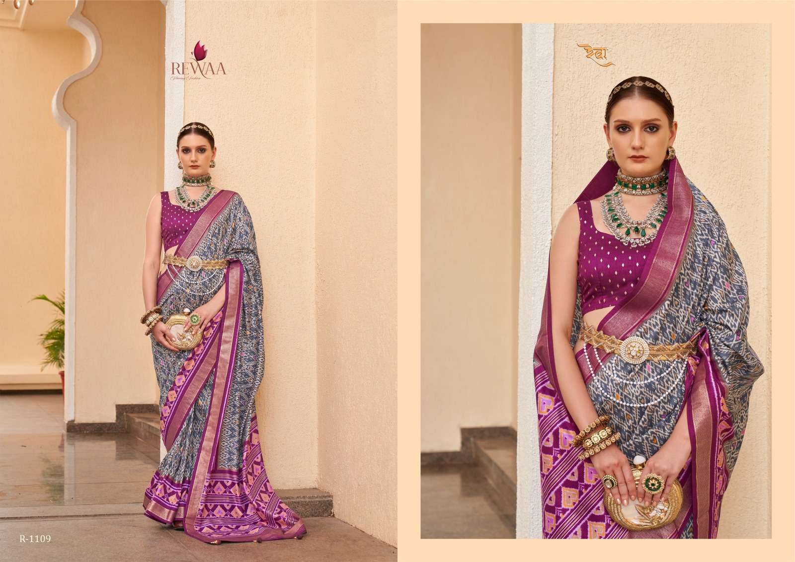 Rewaa Rashi Patola Silk Blend Designer Saree Wholesale catalog