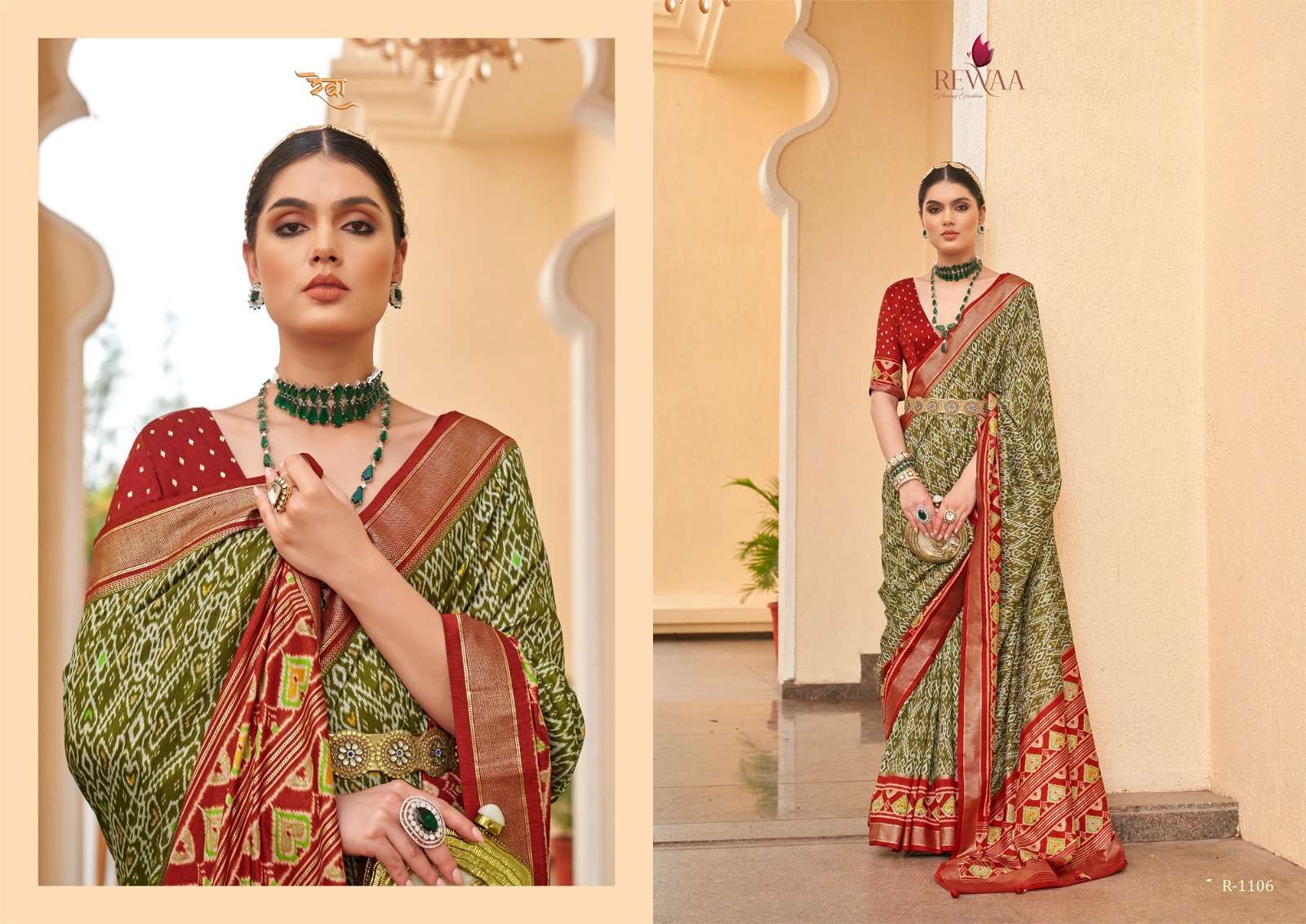 Rewaa Rashi Patola Silk Blend Designer Saree Wholesale catalog
