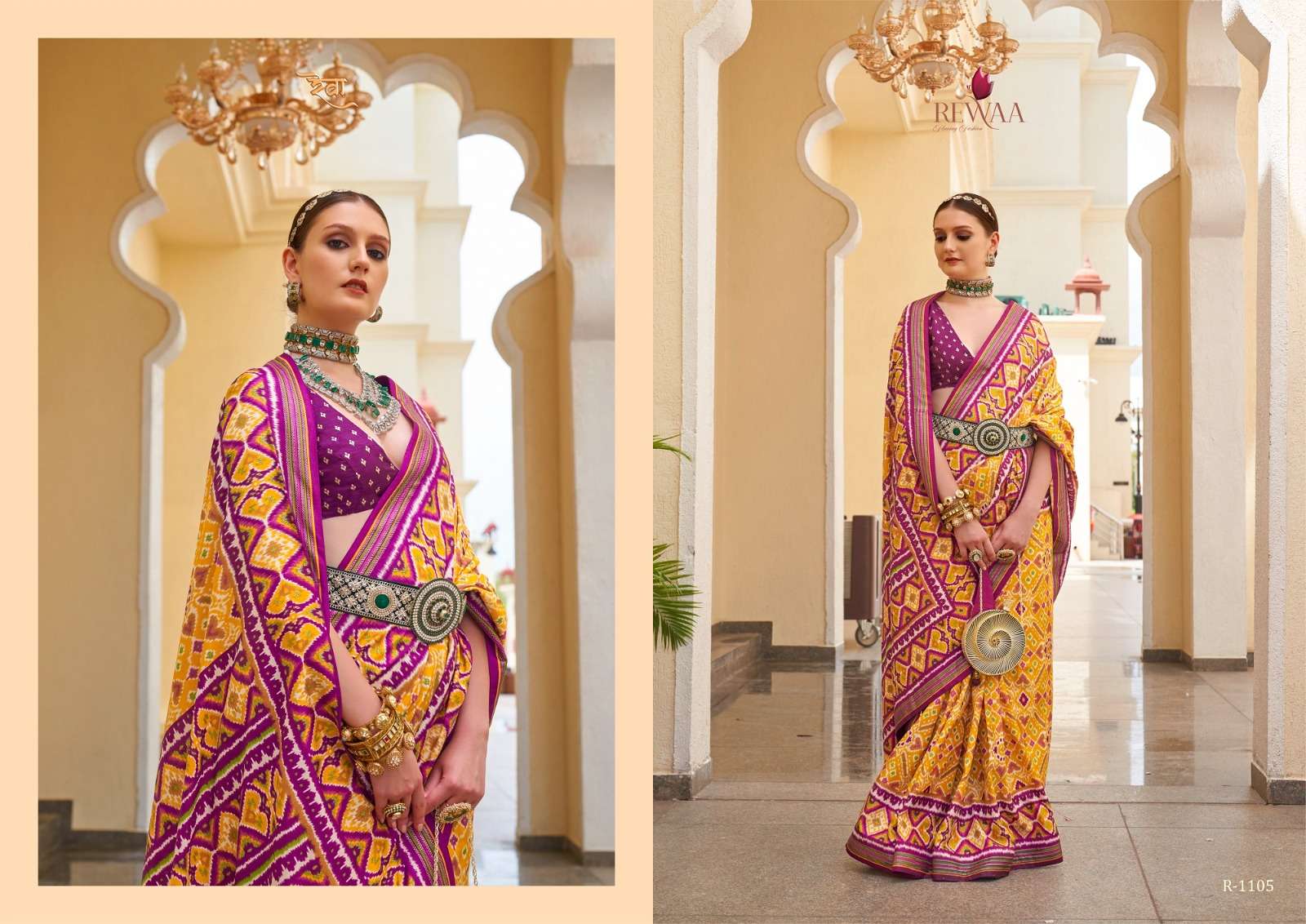 Rewaa Rashi Patola Silk Blend Designer Saree Wholesale catalog