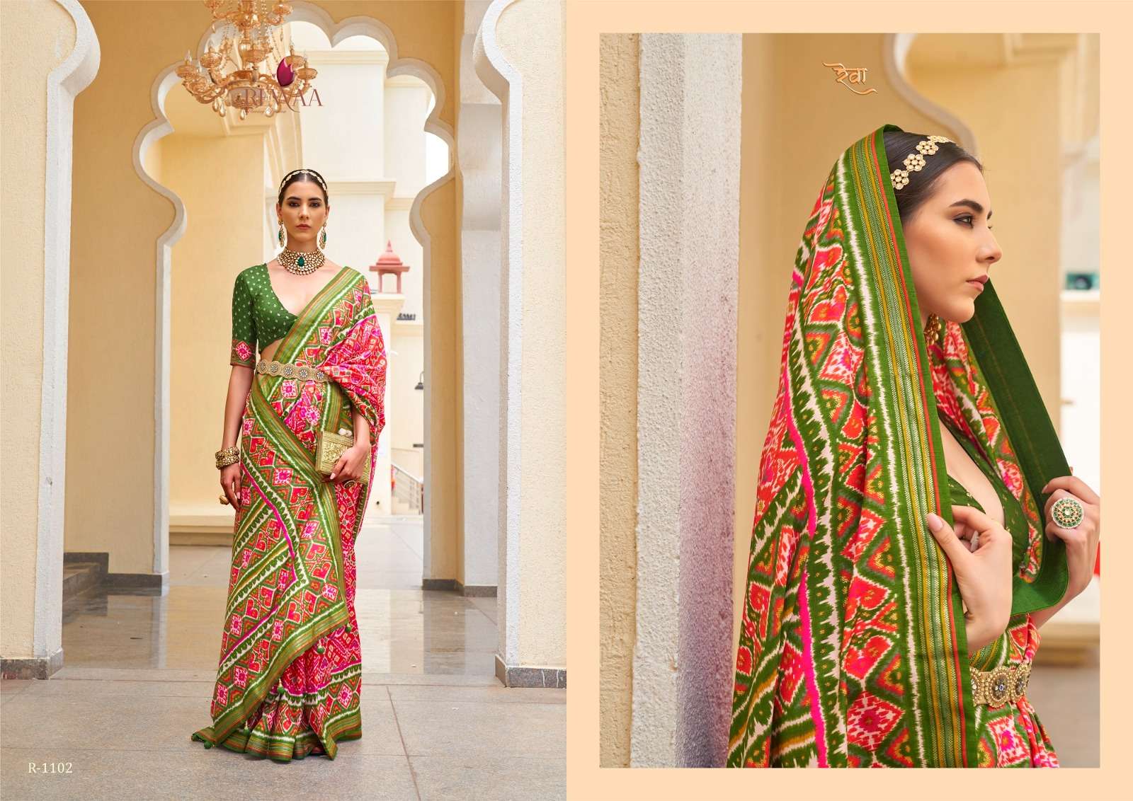 Rewaa Rashi Patola Silk Blend Designer Saree Wholesale catalog