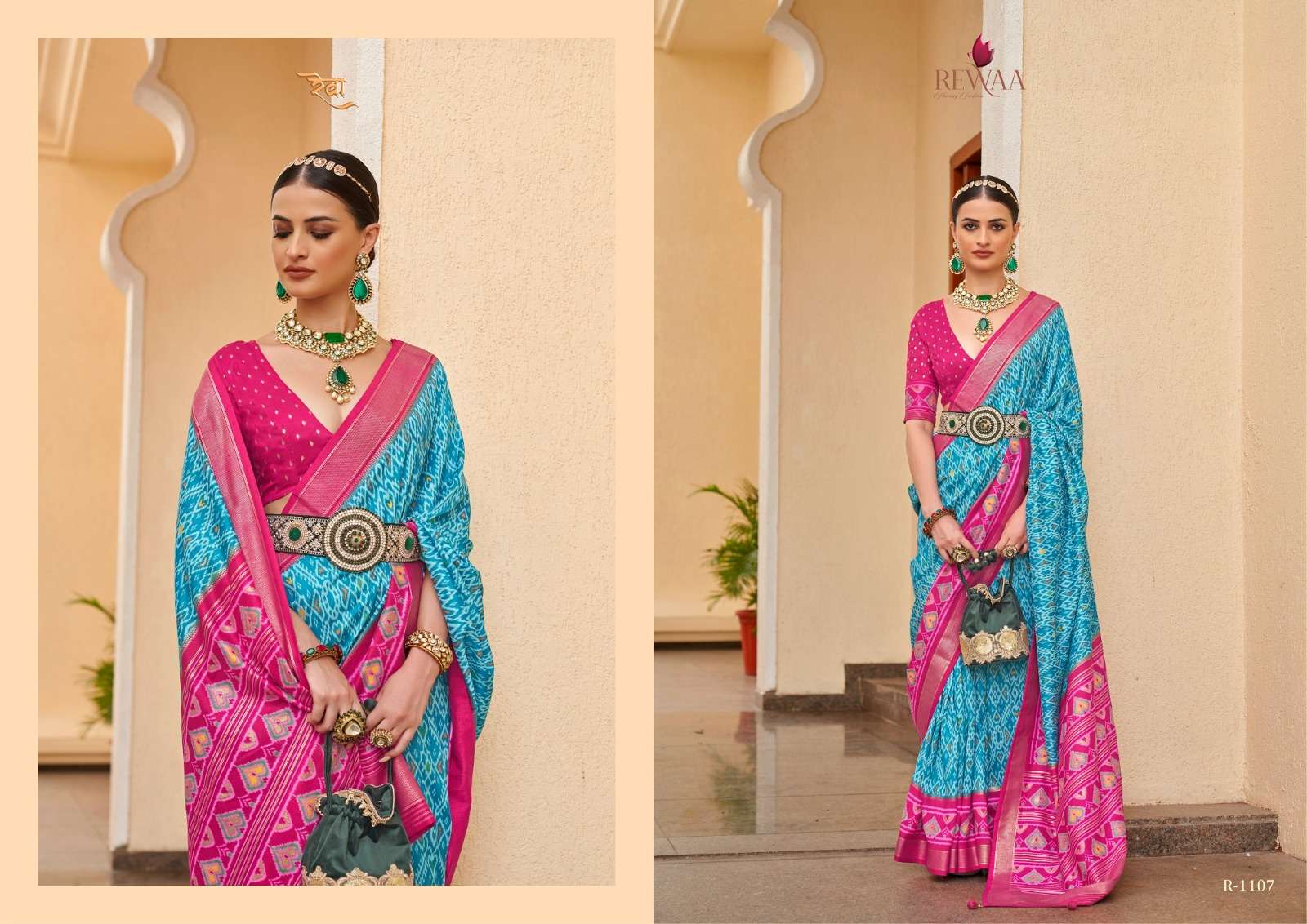 Rewaa Rashi Patola Silk Blend Designer Saree Wholesale catalog