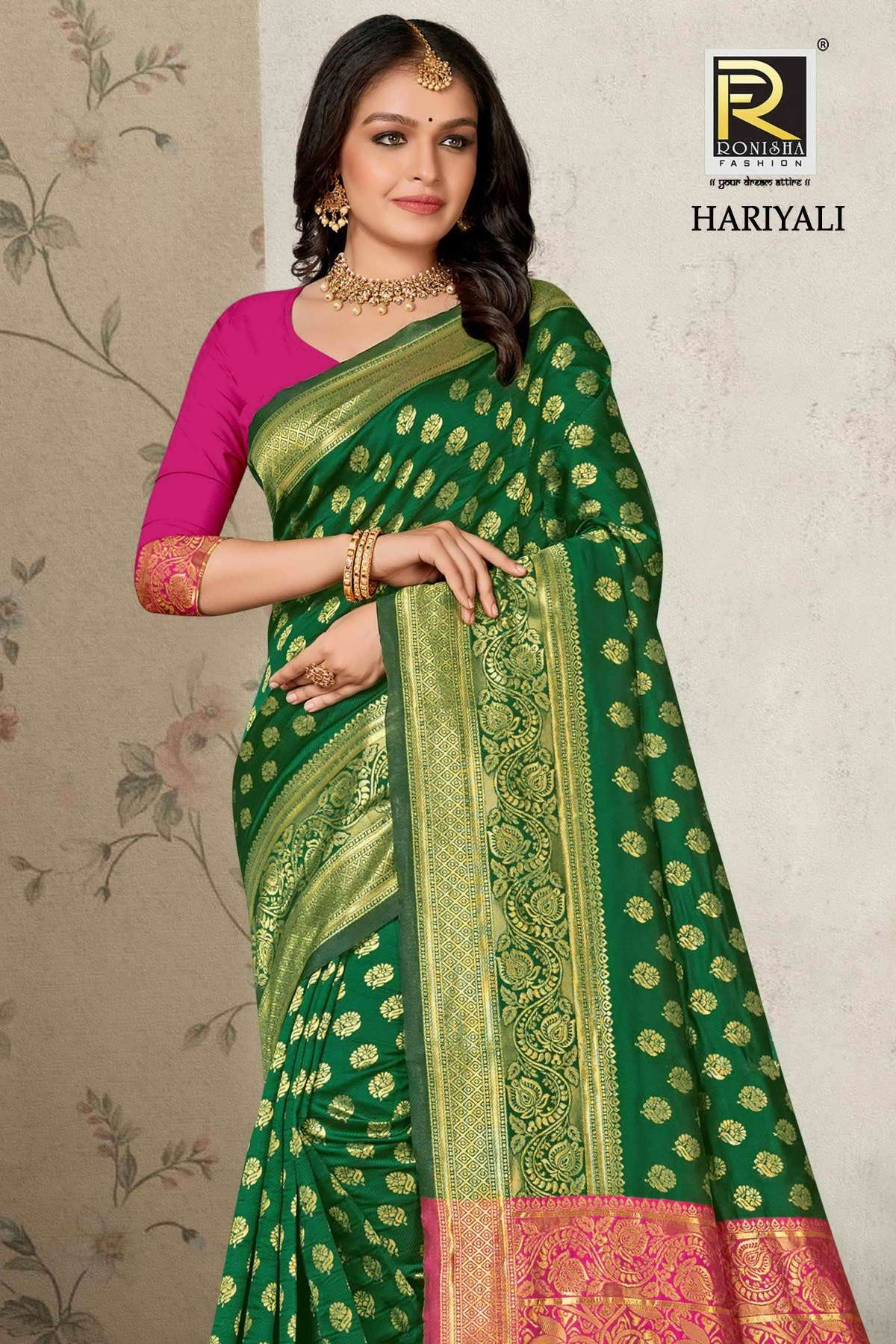 Ronisha Hariyali banarasi silk Saree Wholesale catalog