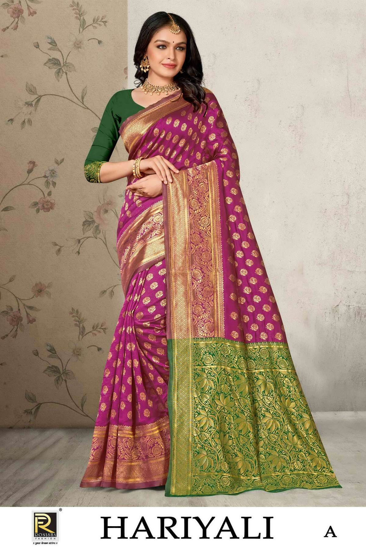 Ronisha Hariyali banarasi silk Saree Wholesale catalog