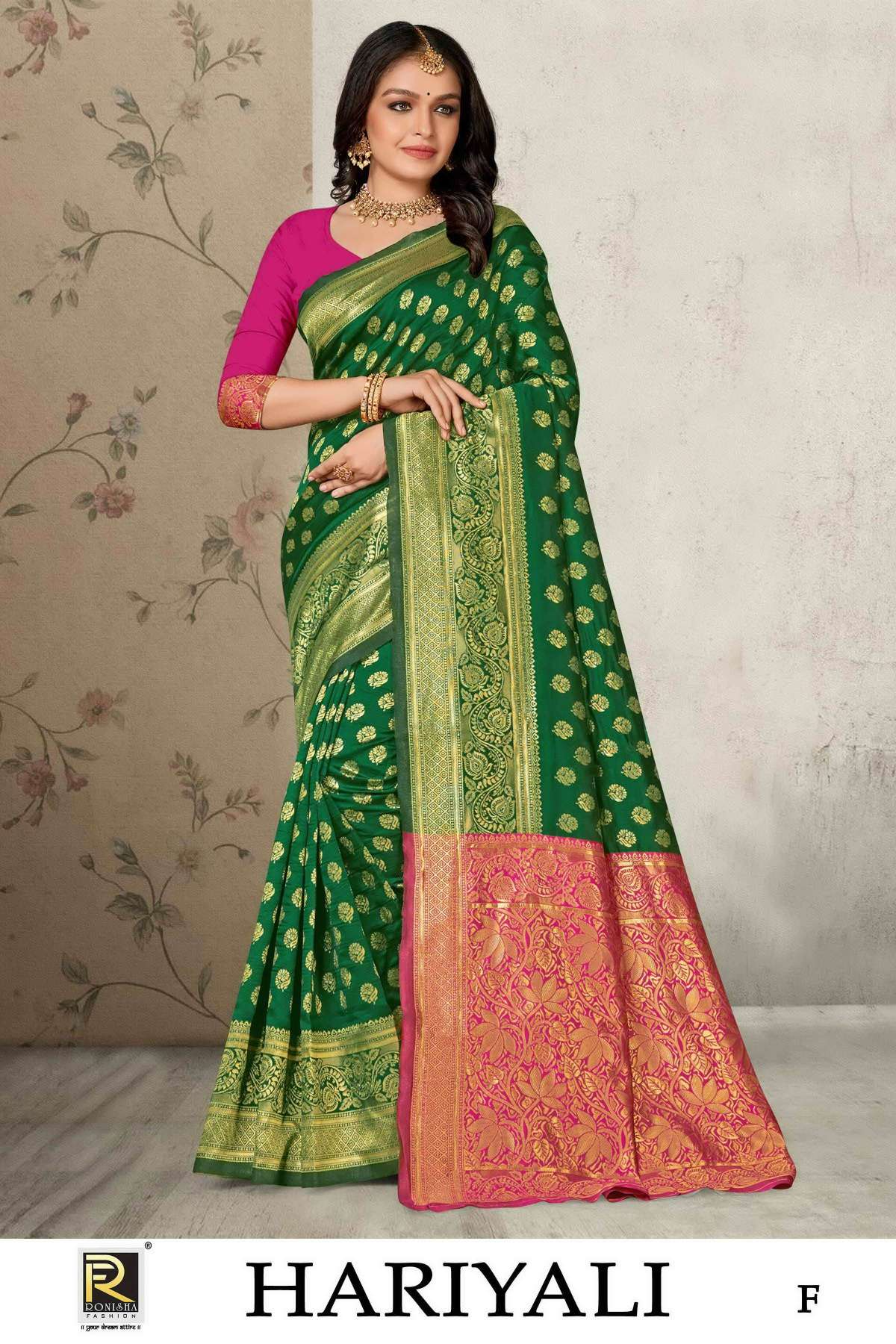 Ronisha Hariyali banarasi silk Saree Wholesale catalog